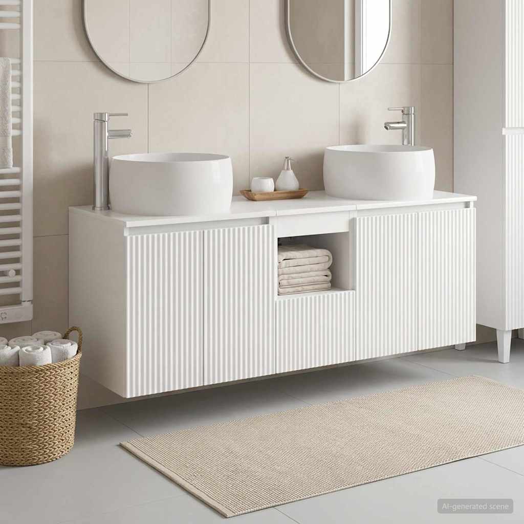 Bathroom Cabinet Set 3 pcs High Gloss White 49.5 x 44.5 x 66 cm