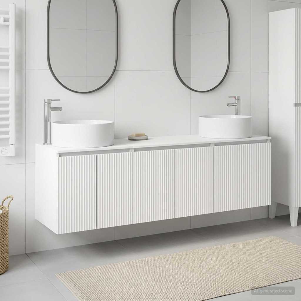 Bathroom Cabinet Set 3 pcs White 49.5 x 44.5 x 65.5 cm