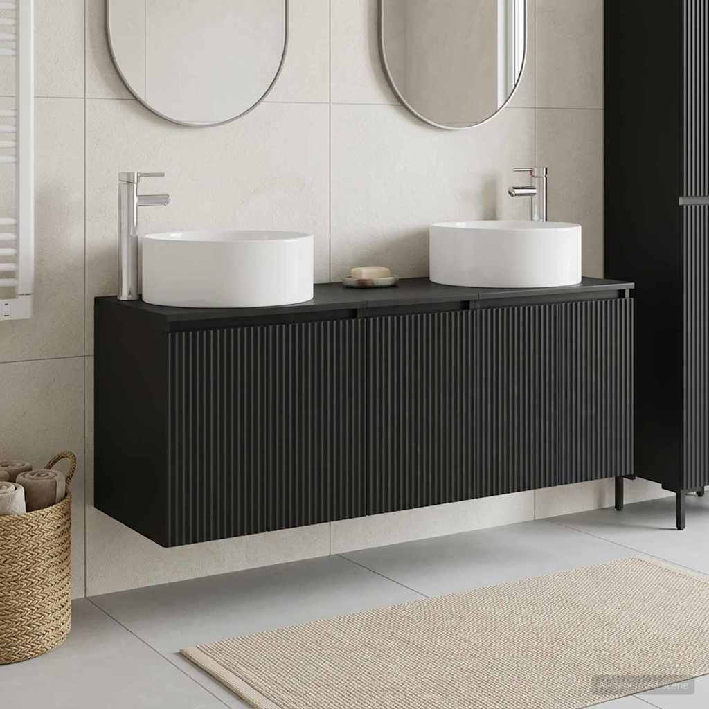 Bathroom Cabinet Set 3 pcs Black 49.5 x 44.5 x 65.5 cm