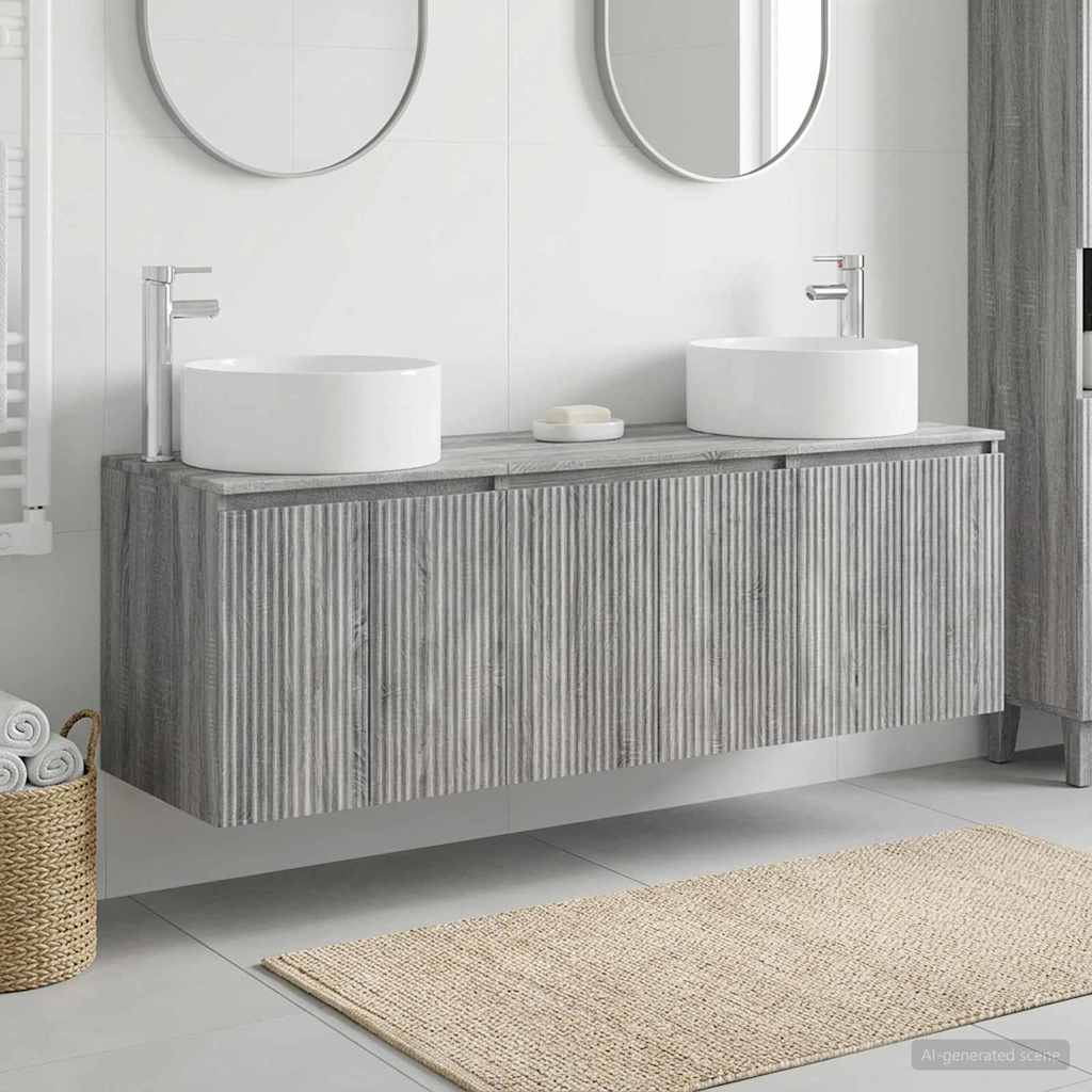 Bathroom Cabinet Set 3 pcs Grey Sonoma 49.5 x 44.5 x 65.5 cm