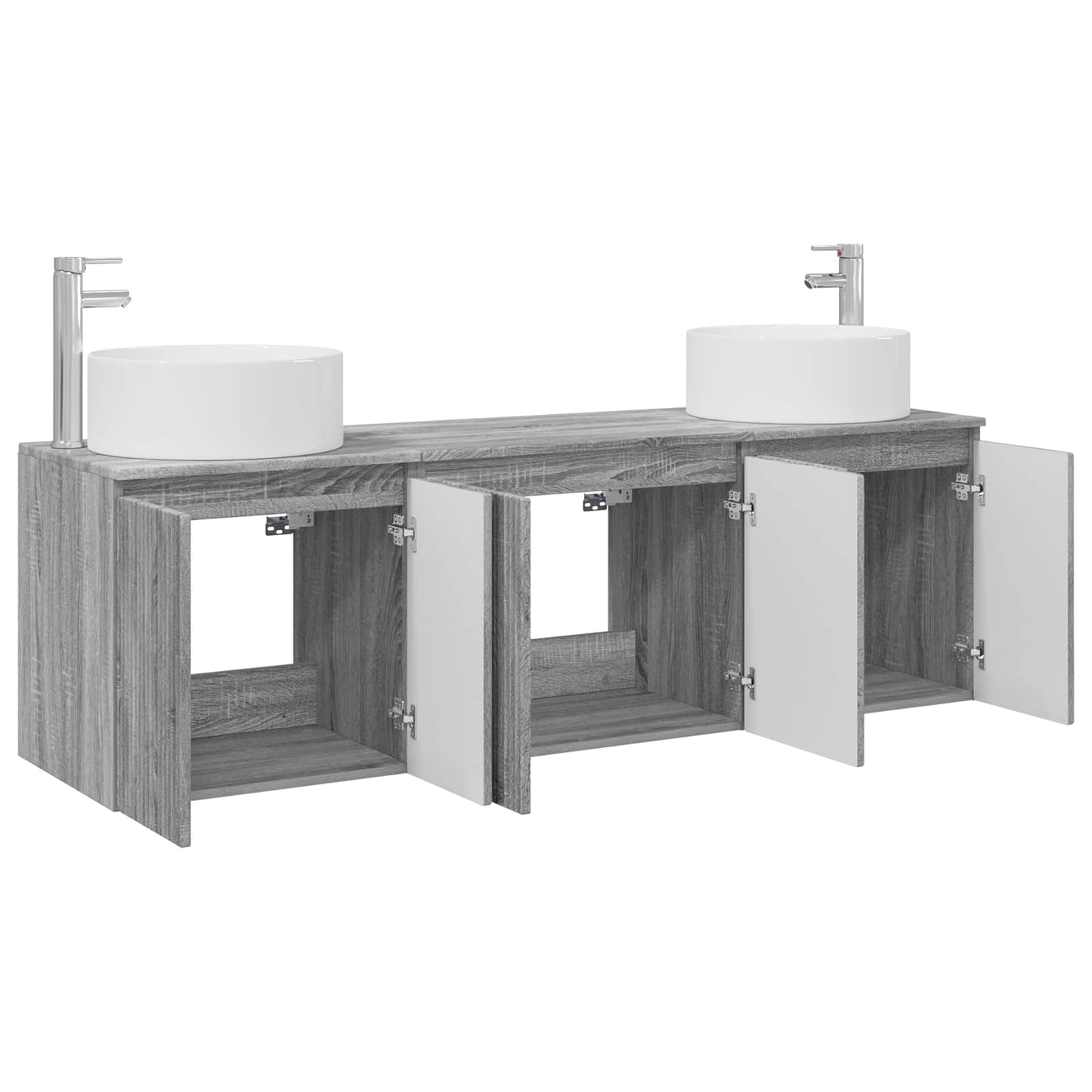 Bathroom Cabinet Set 3 pcs Grey Sonoma 49.5 x 44.5 x 65.5 cm