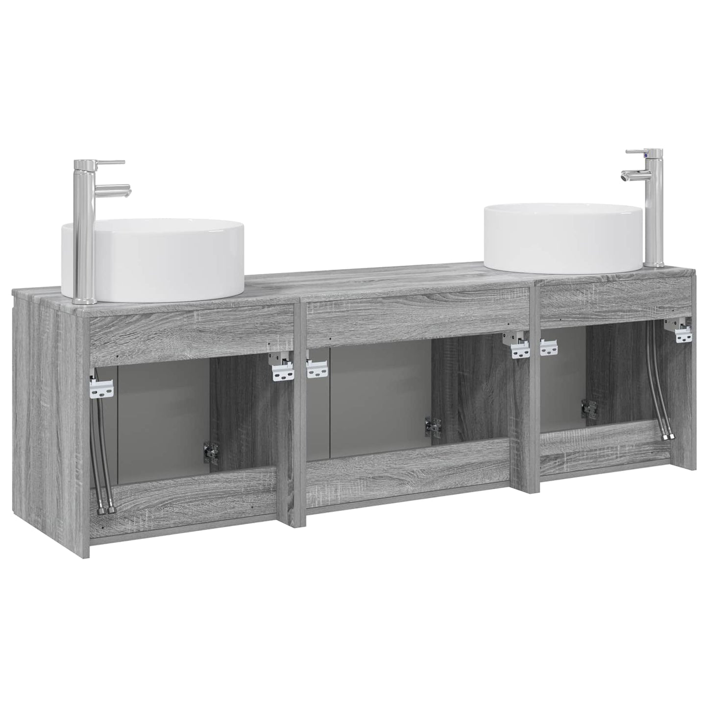 Bathroom Cabinet Set 3 pcs Grey Sonoma 49.5 x 44.5 x 65.5 cm
