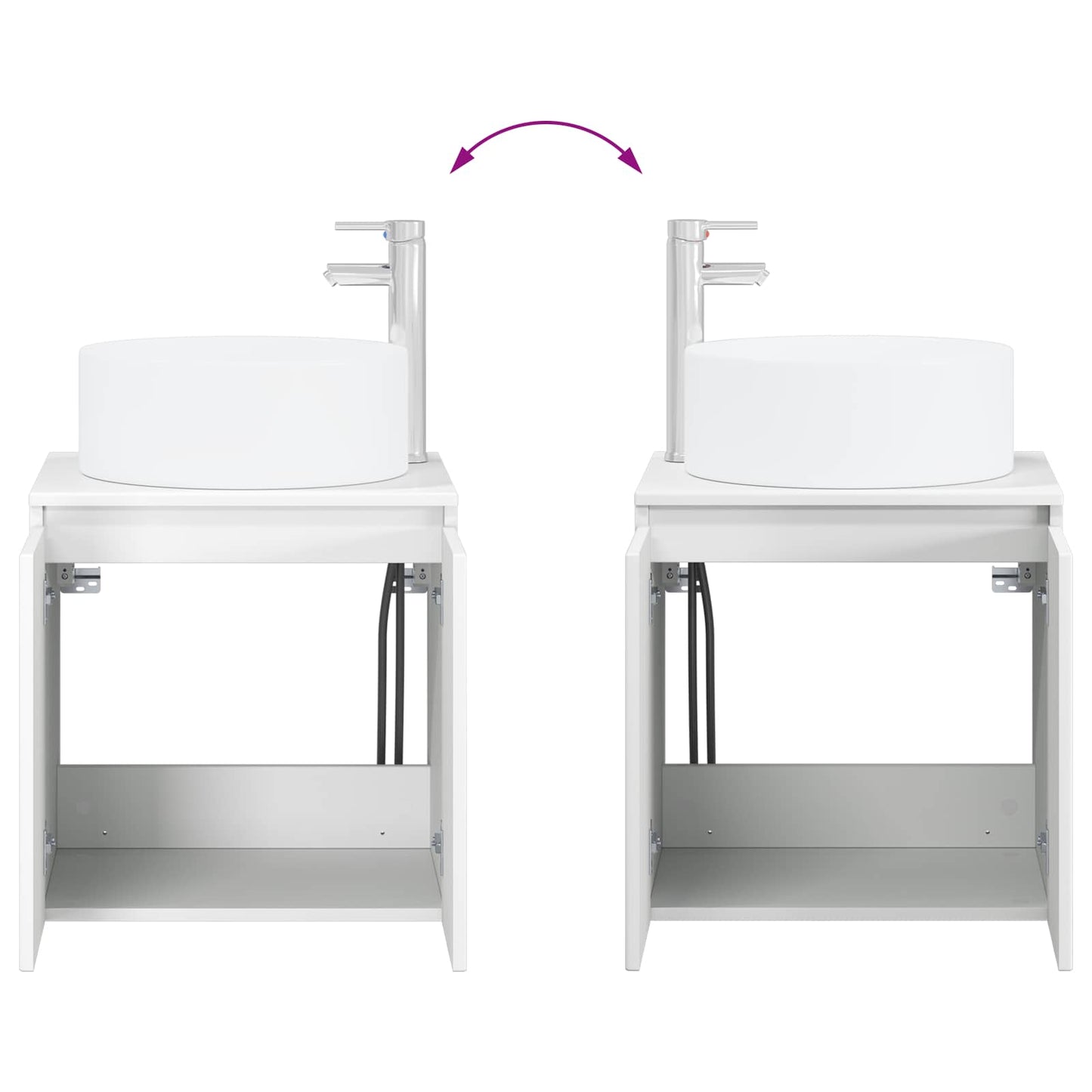 Bathroom Cabinet Set 3 pcs White 49.5 x 44.5 x 65.5 cm