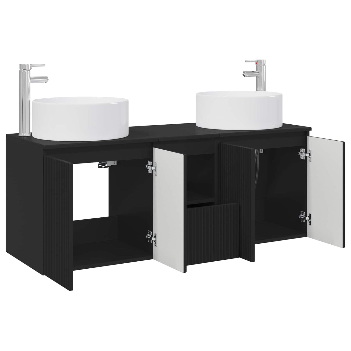 Bathroom Cabinet Set 3 pcs Black 49.5 x 44.5 x 65.5 cm