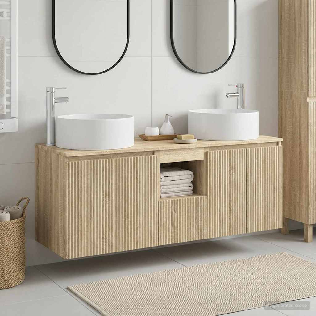 Bathroom Cabinet Set 3 pcs Sonoma Oak 49.5 x 44.5 x 65.5 cm