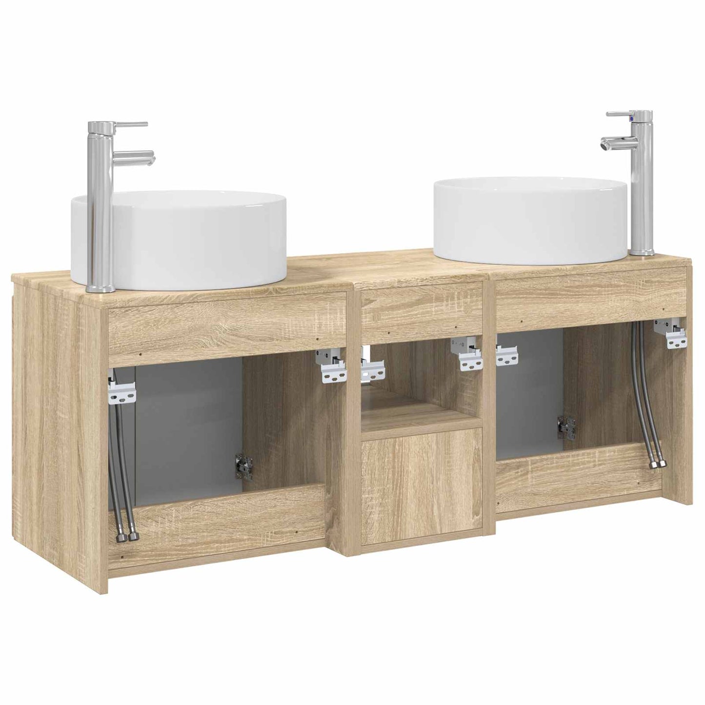 Bathroom Cabinet Set 3 pcs Sonoma Oak 49.5 x 44.5 x 65.5 cm
