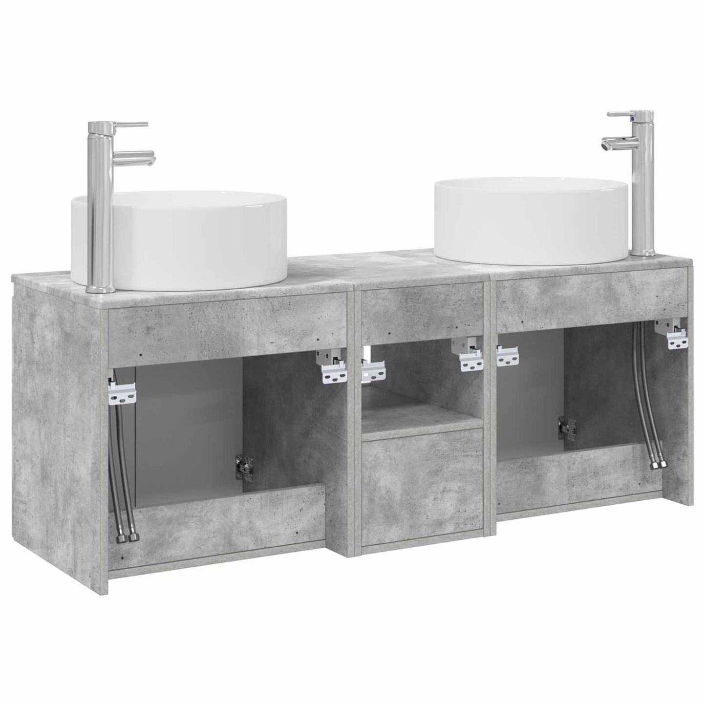 Bathroom Cabinet Set 3 pcs Concrete Grey 49.5 x 44.5 x 65.5 cm