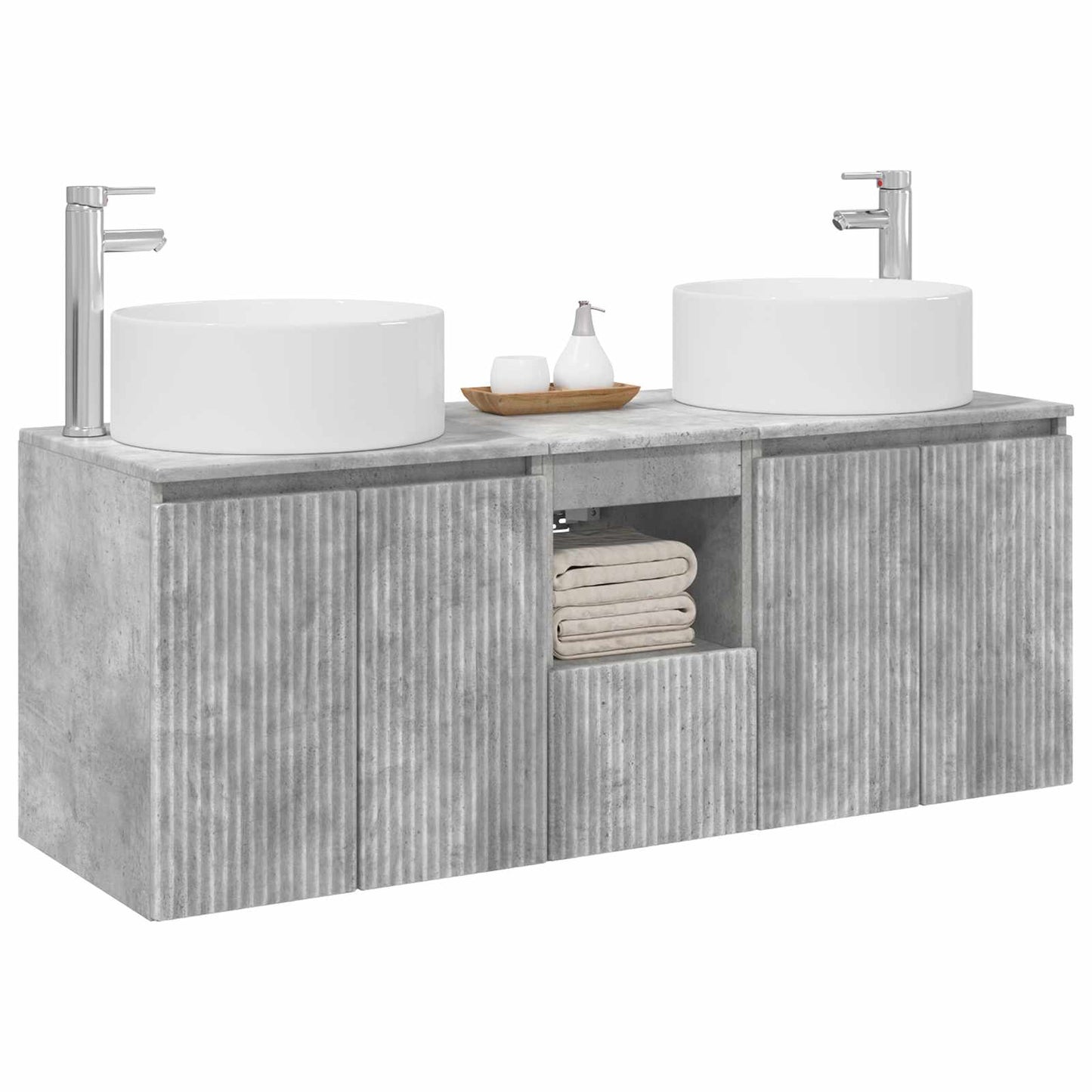 Bathroom Cabinet Set 3 pcs Concrete Grey 49.5 x 44.5 x 65.5 cm
