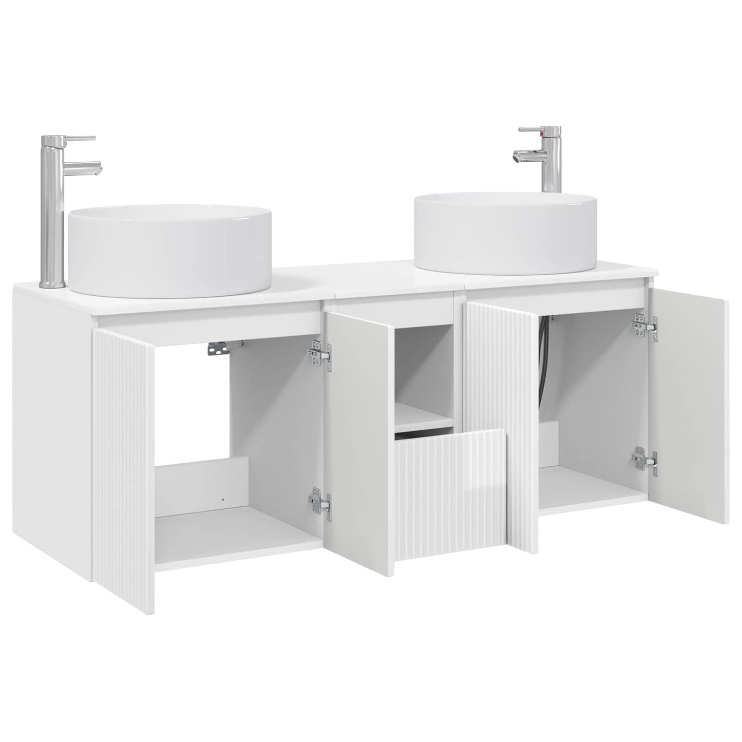 Bathroom Cabinet Set 3 pcs High Gloss White