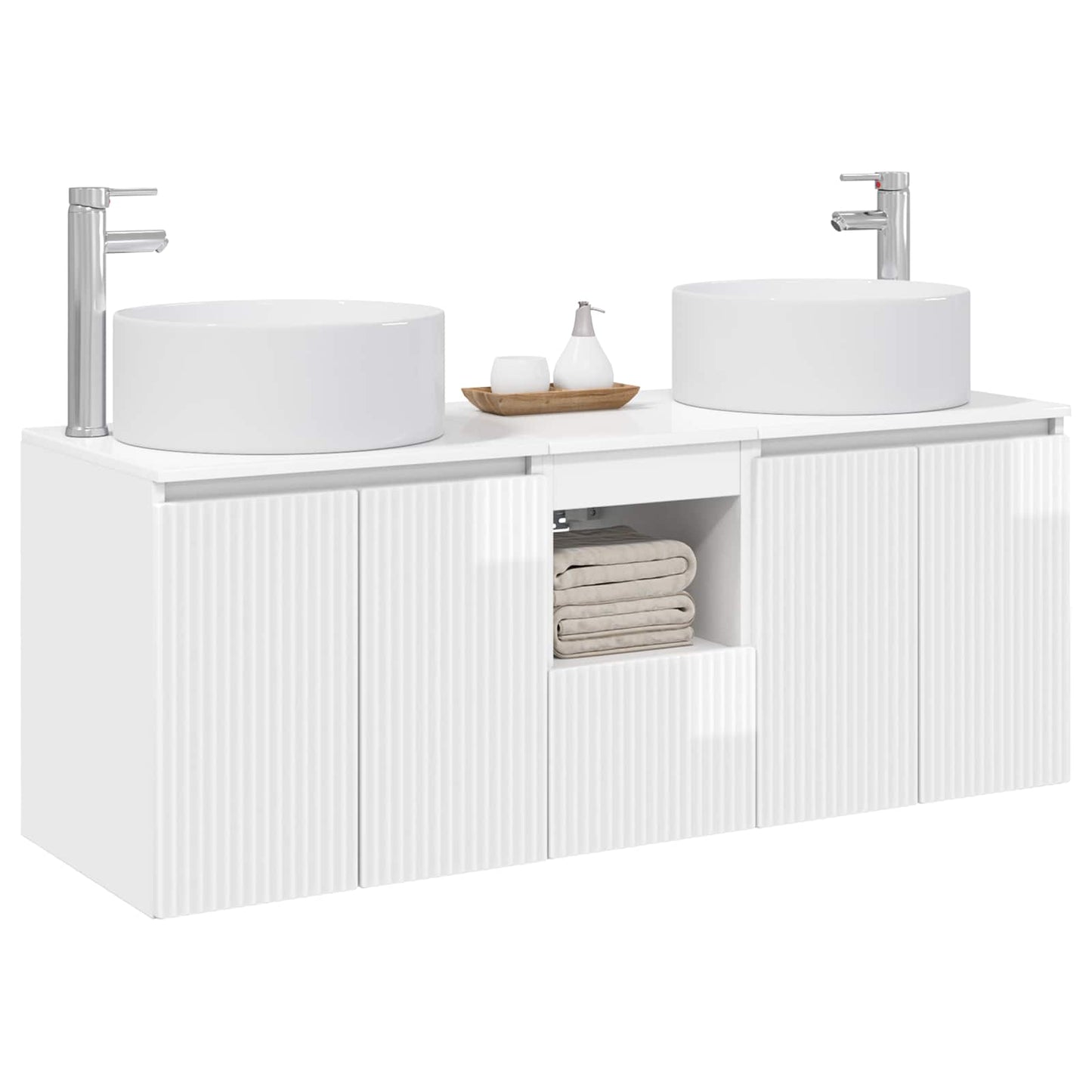 Bathroom Cabinet Set 3 pcs High Gloss White