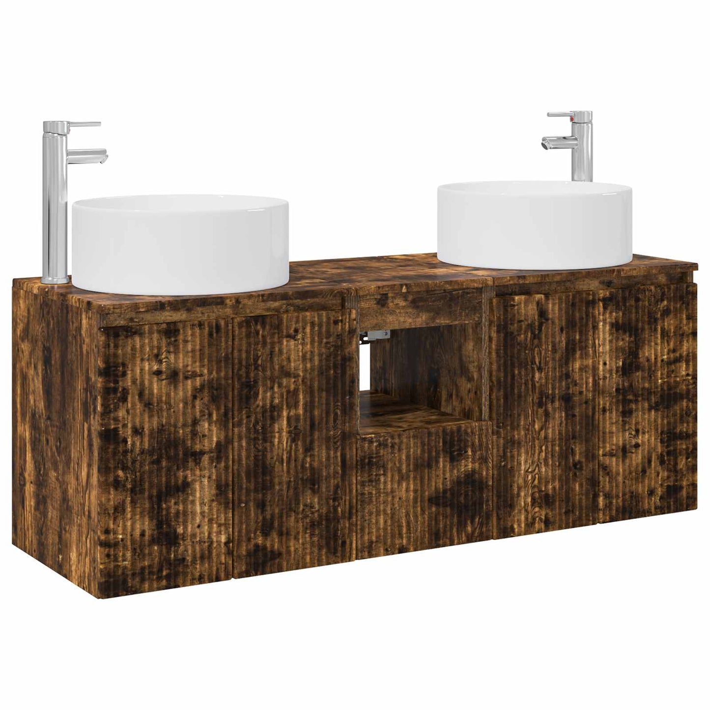 Bathroom Cabinet Set 3 pcs Smoked Oak 49.5 x 44.5 x 65.5 cm