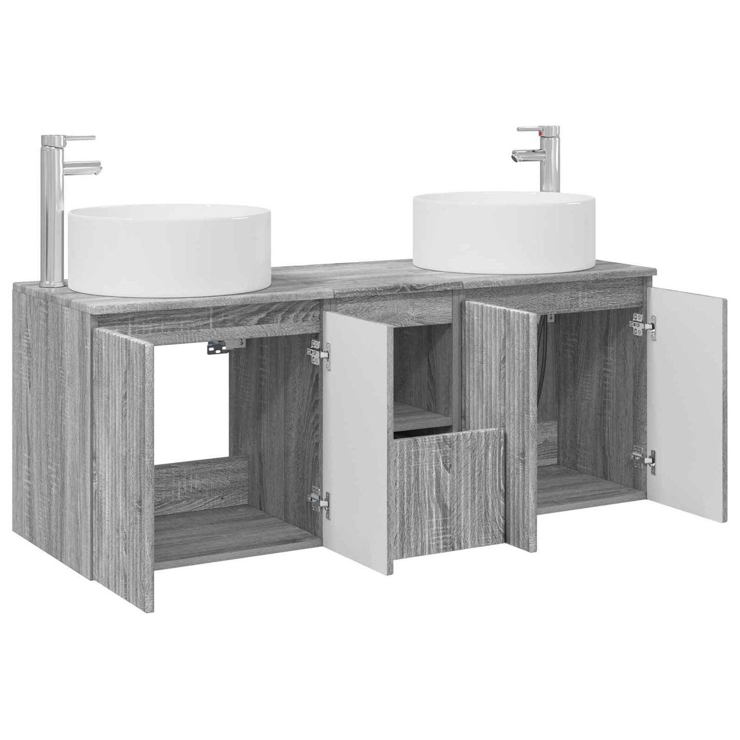 Bathroom Cabinet Set 3 pcs Grey Sonoma 49.5 x 44.5 x 65.5 cm