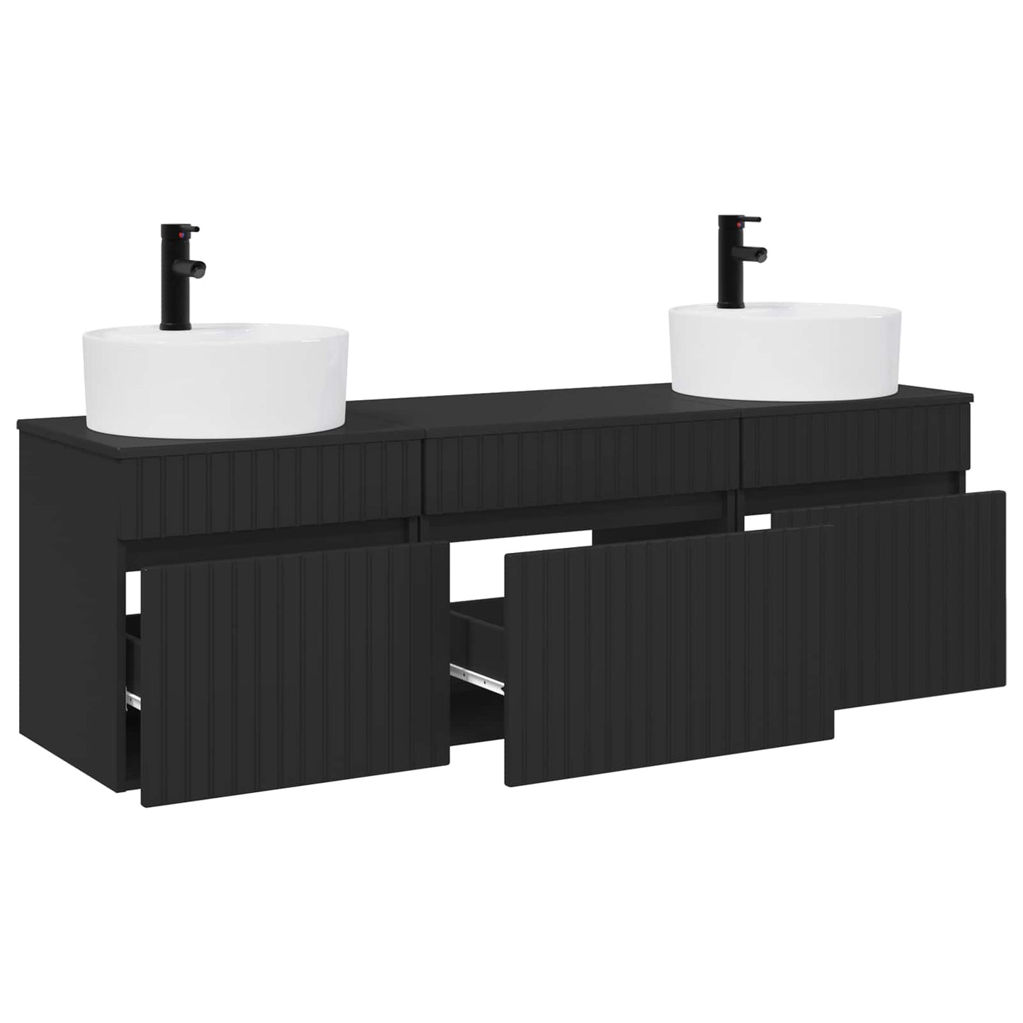 Bathroom Cabinet Set 3 pcs Black 49 x 44.5 x 65 cm