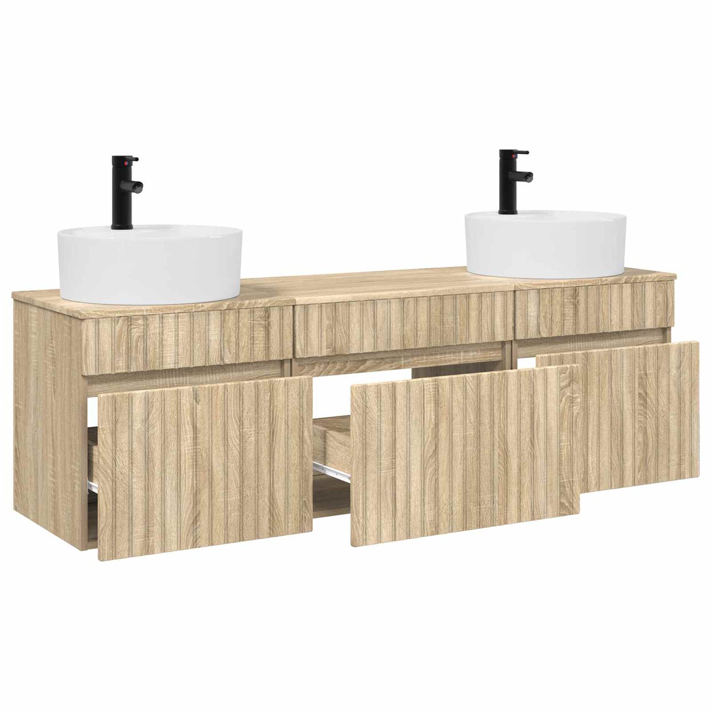 Bathroom Cabinet Set 3 pcs Sonoma Oak 49 x 44.5 x 65 cm