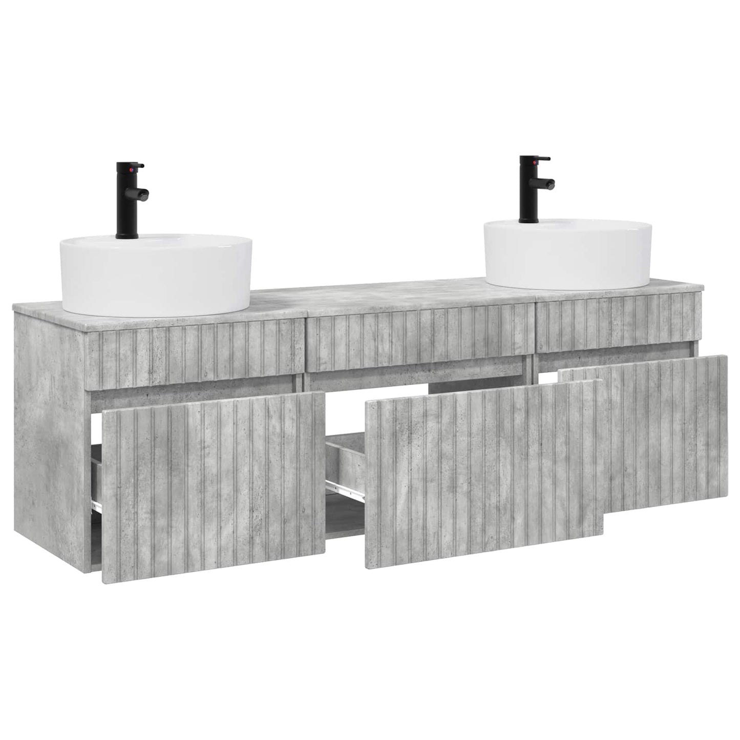 Bathroom Cabinet Set 3 pcs Concrete Grey 49 x 44.5 x 65 cm