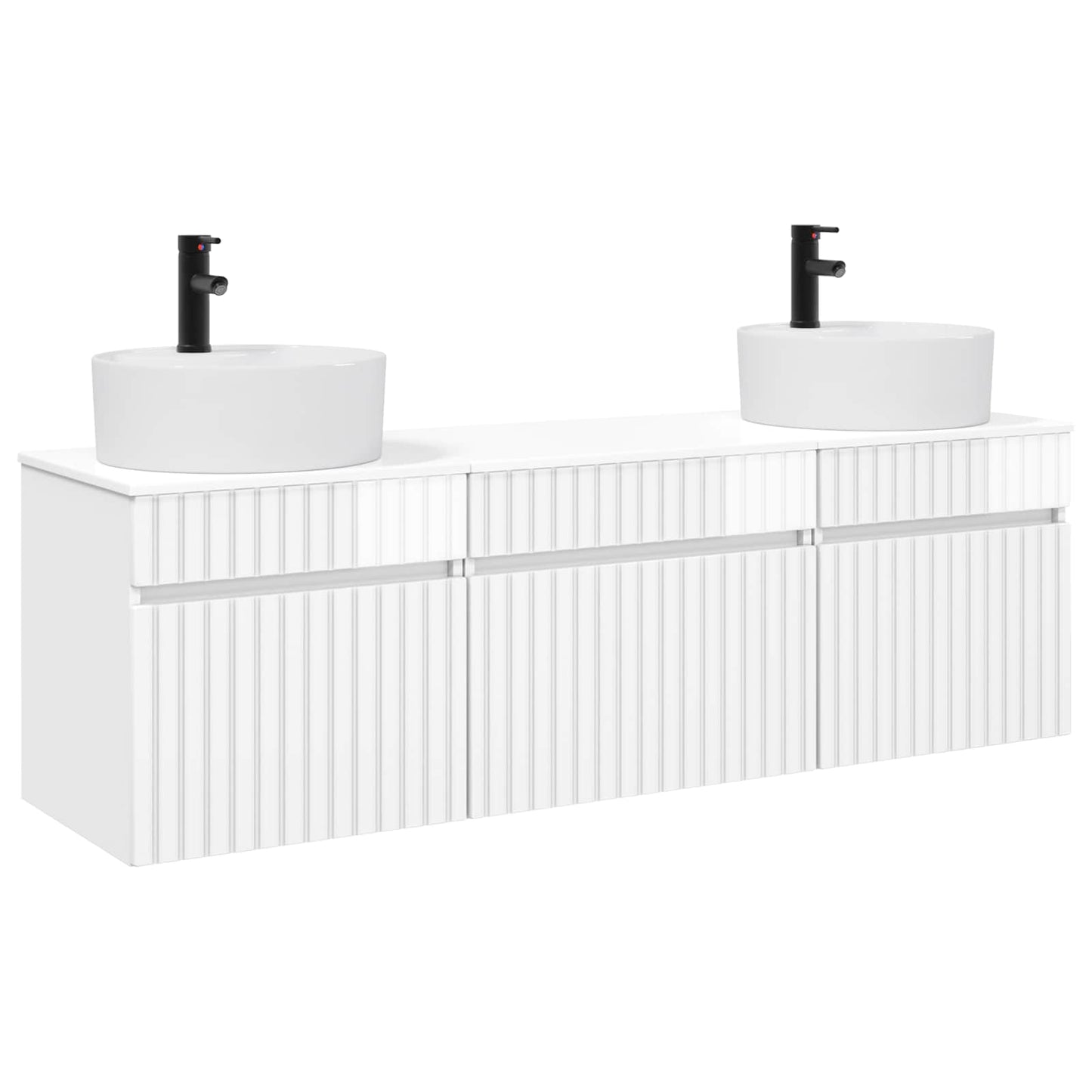 Bathroom Cabinet Set 3 pcs High Gloss White 49 x 44.5 x 65 cm
