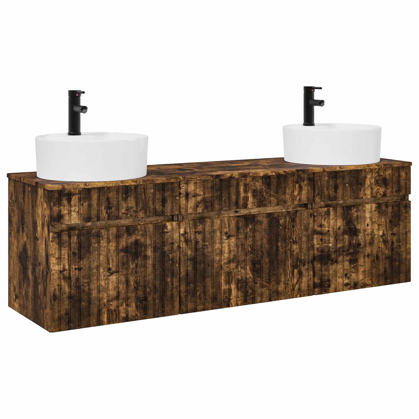 Bathroom Cabinet Set 3 pcs Smoked Oak 49 x 44.5 x 65 cm