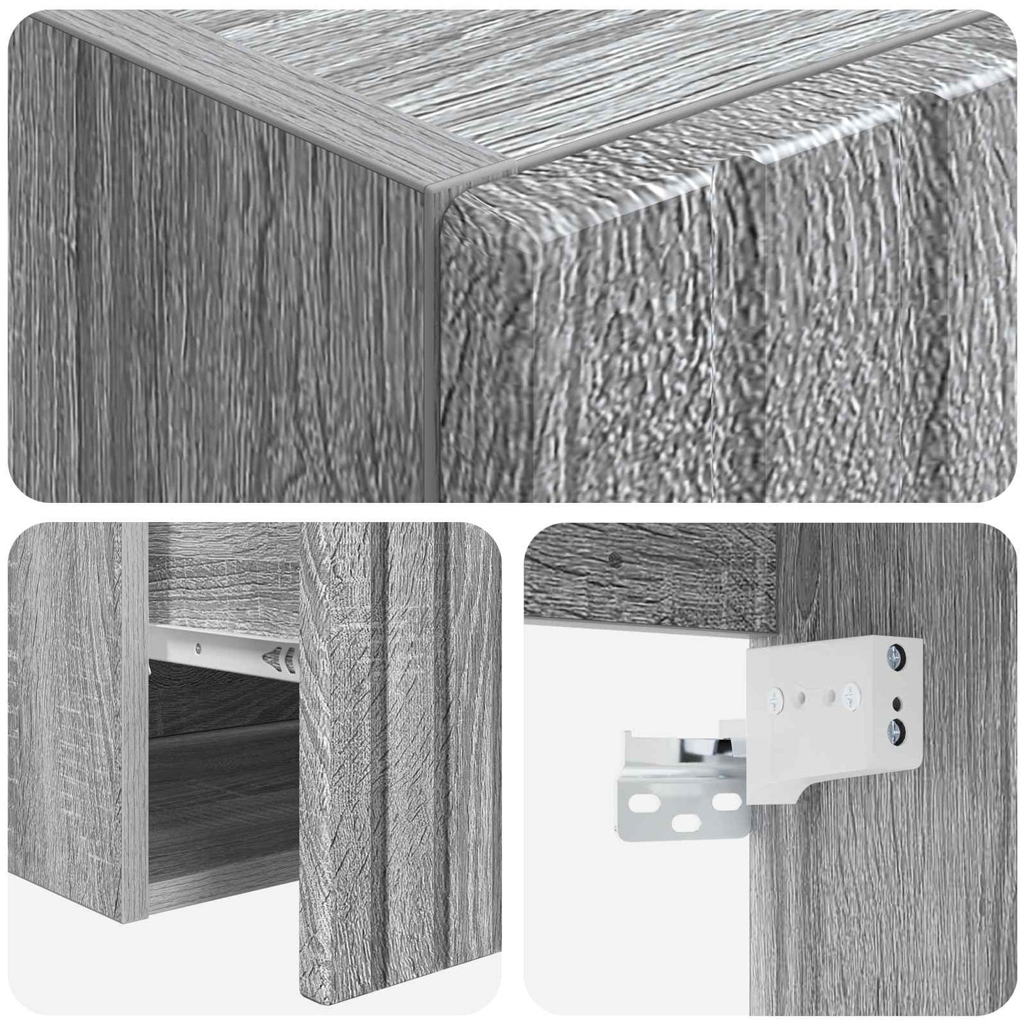 Bathroom Cabinet Set 3 pcs Grey Sonoma 49 x 44.5 x 65 cm