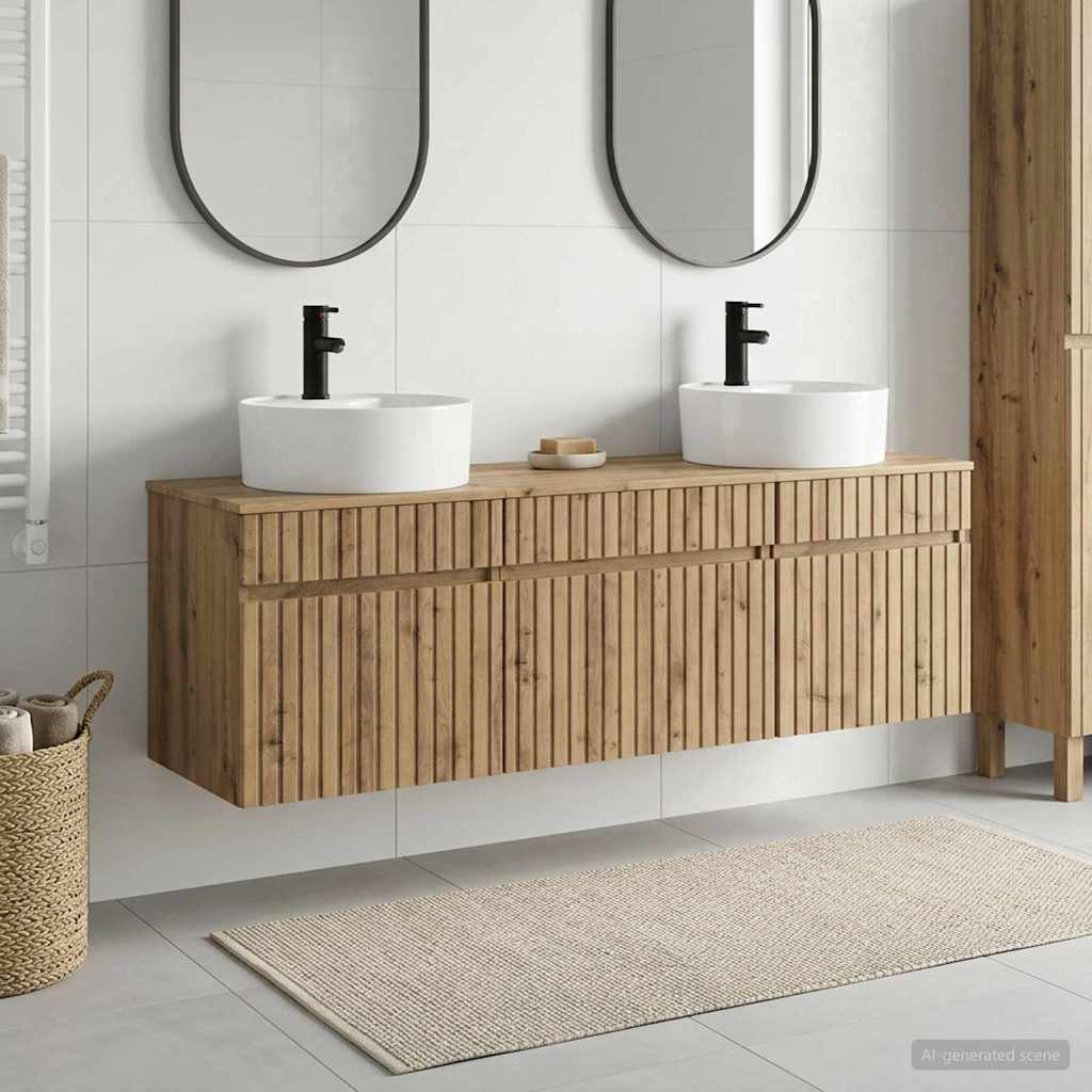 Bathroom Cabinet Set 3 pcs Artisan Oak 49 x 44.5 x 65 cm