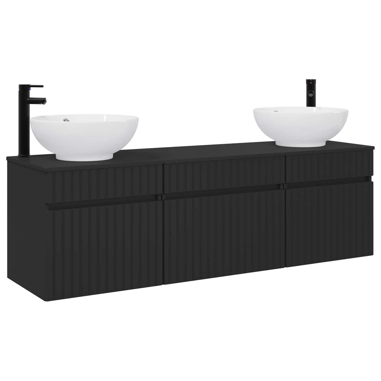 Bathroom Cabinet Set 3 pcs Black 49 x 44.5 x 66.5 cm