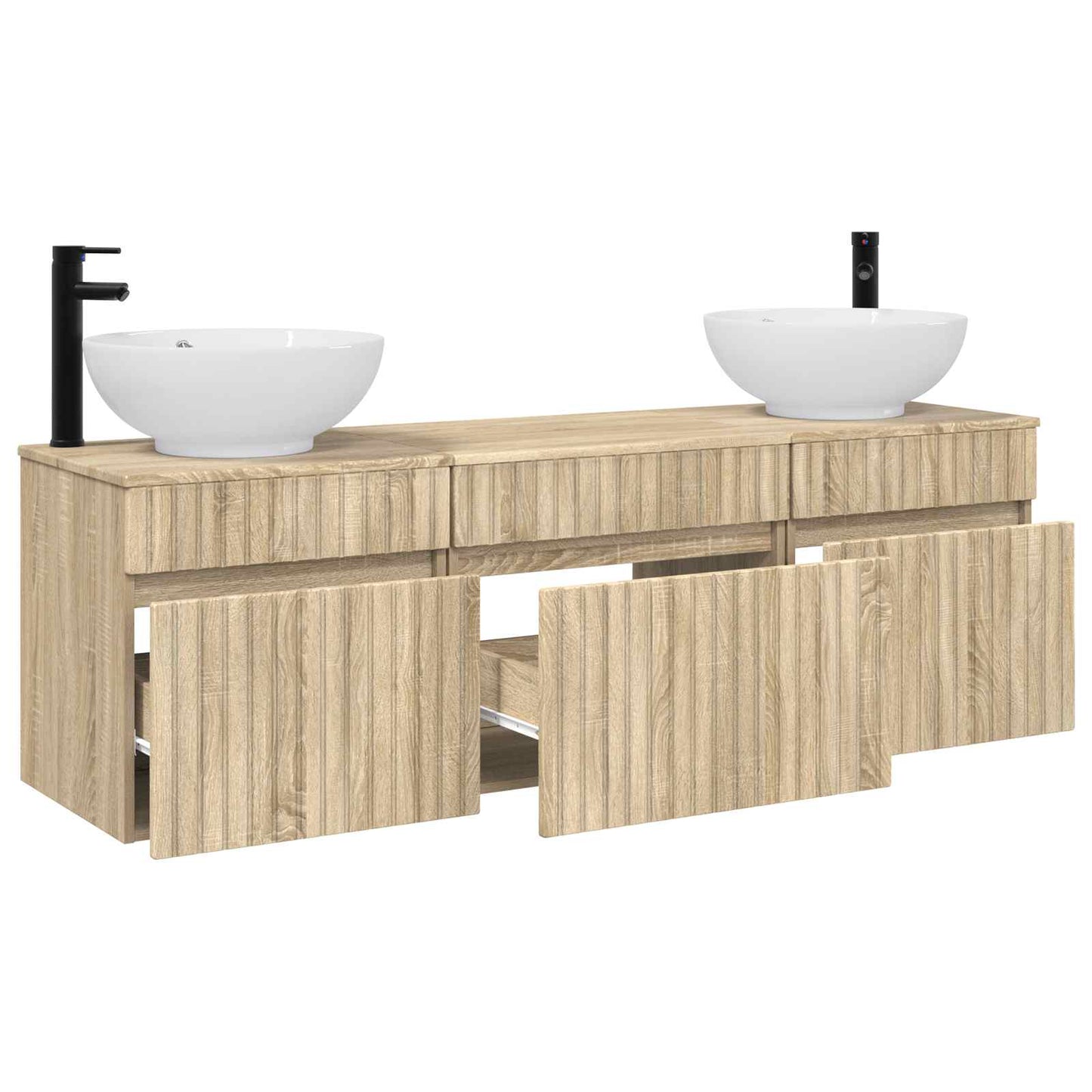 Bathroom Cabinet Set 3 pcs Sonoma Oak 49 x 44.5 x 66.5 cm