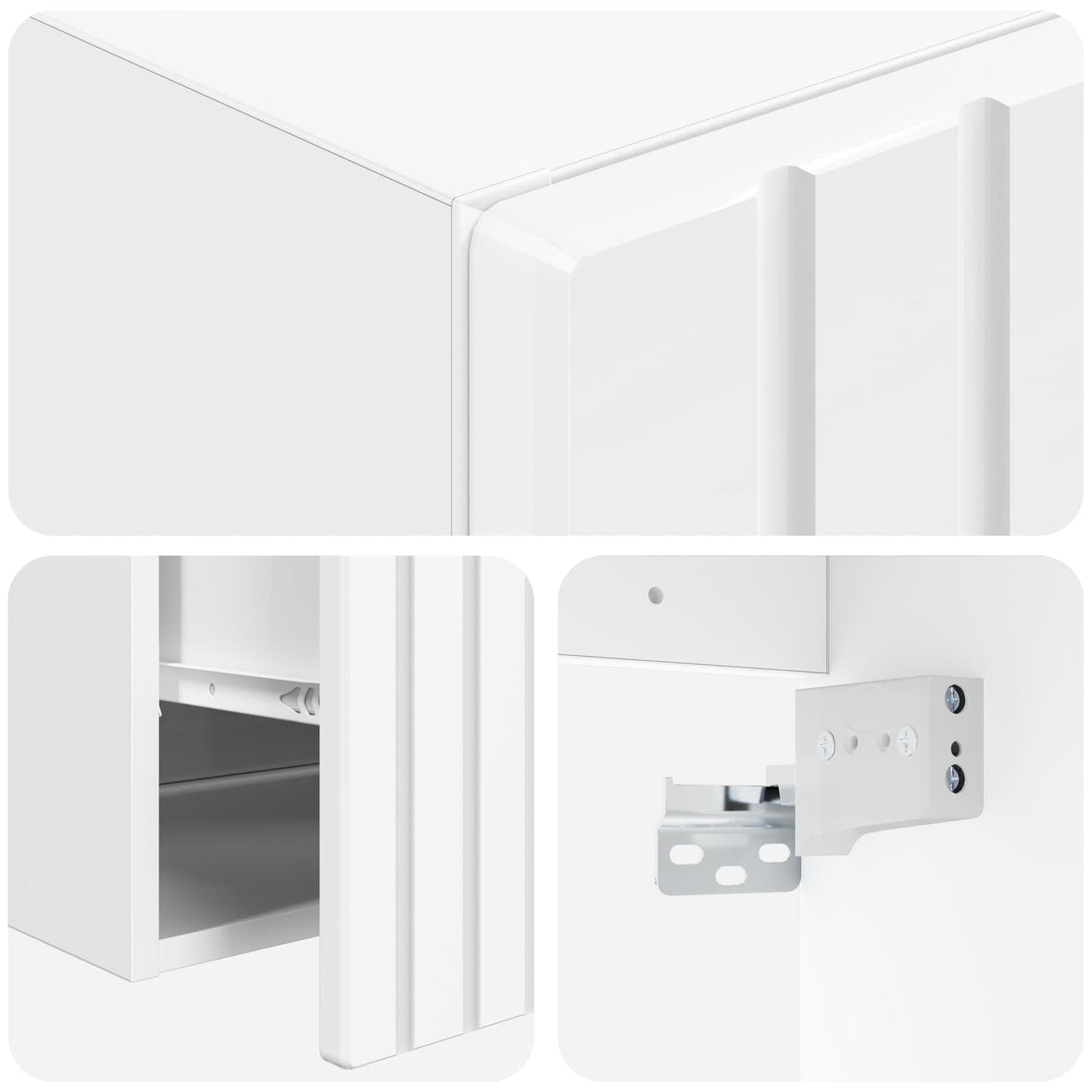 Bathroom Cabinet Set 3 pcs High Gloss White 49 x 44.5 x 66.5 cm