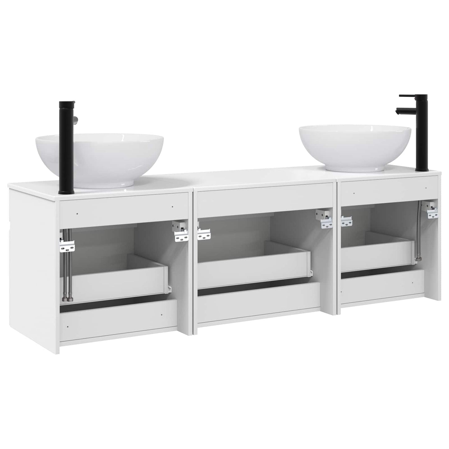 Bathroom Cabinet Set 3 pcs High Gloss White 49 x 44.5 x 66.5 cm