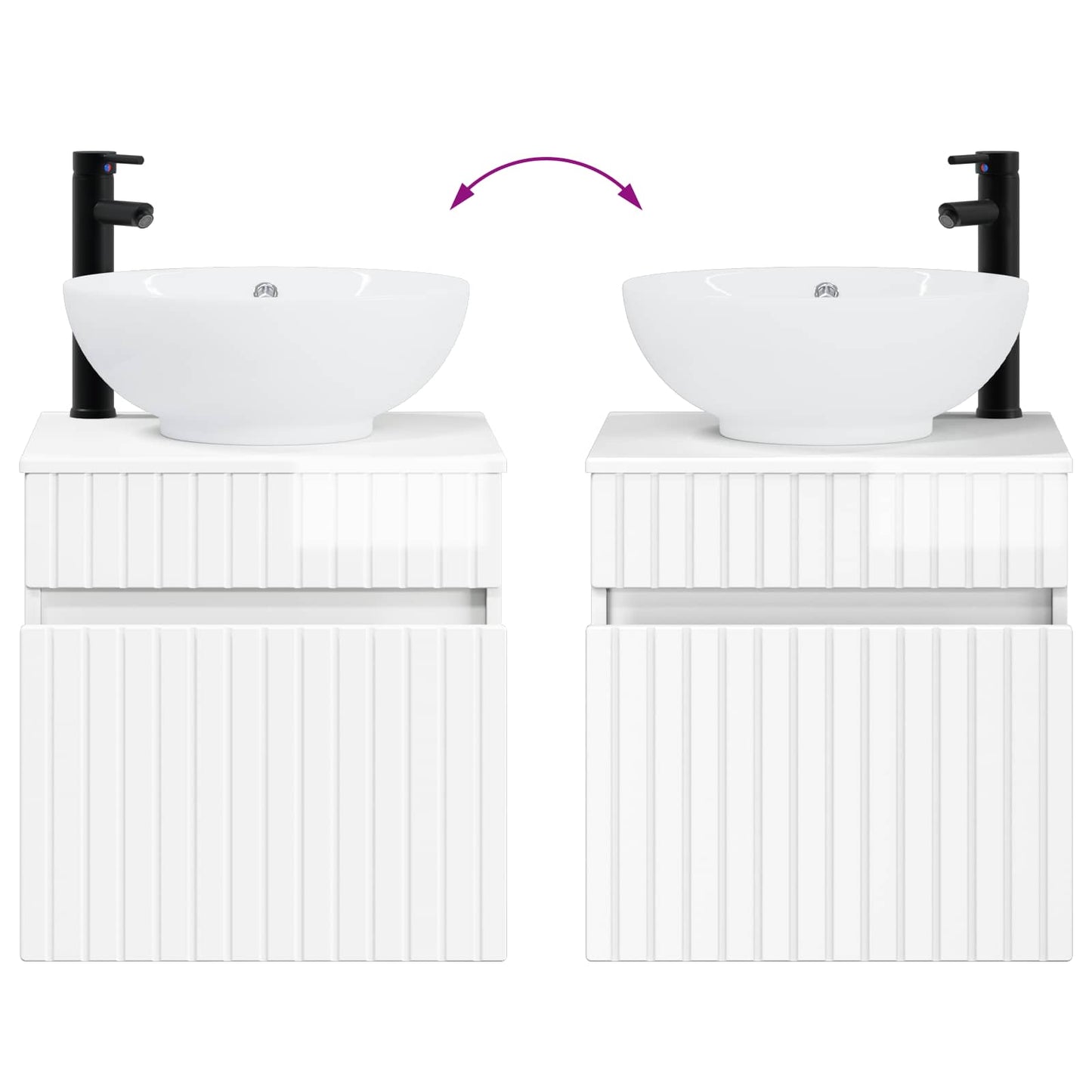 Bathroom Cabinet Set 3 pcs High Gloss White 49 x 44.5 x 66.5 cm