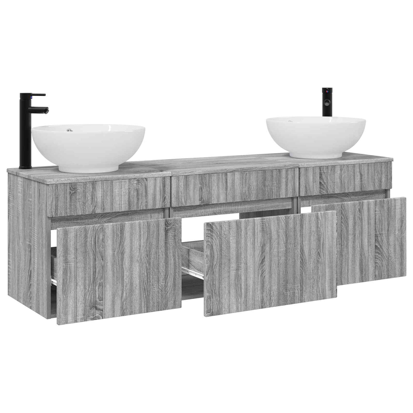 Bathroom Cabinet Set 3 pcs Grey Sonoma 49 x 44.5 x 66.5 cm