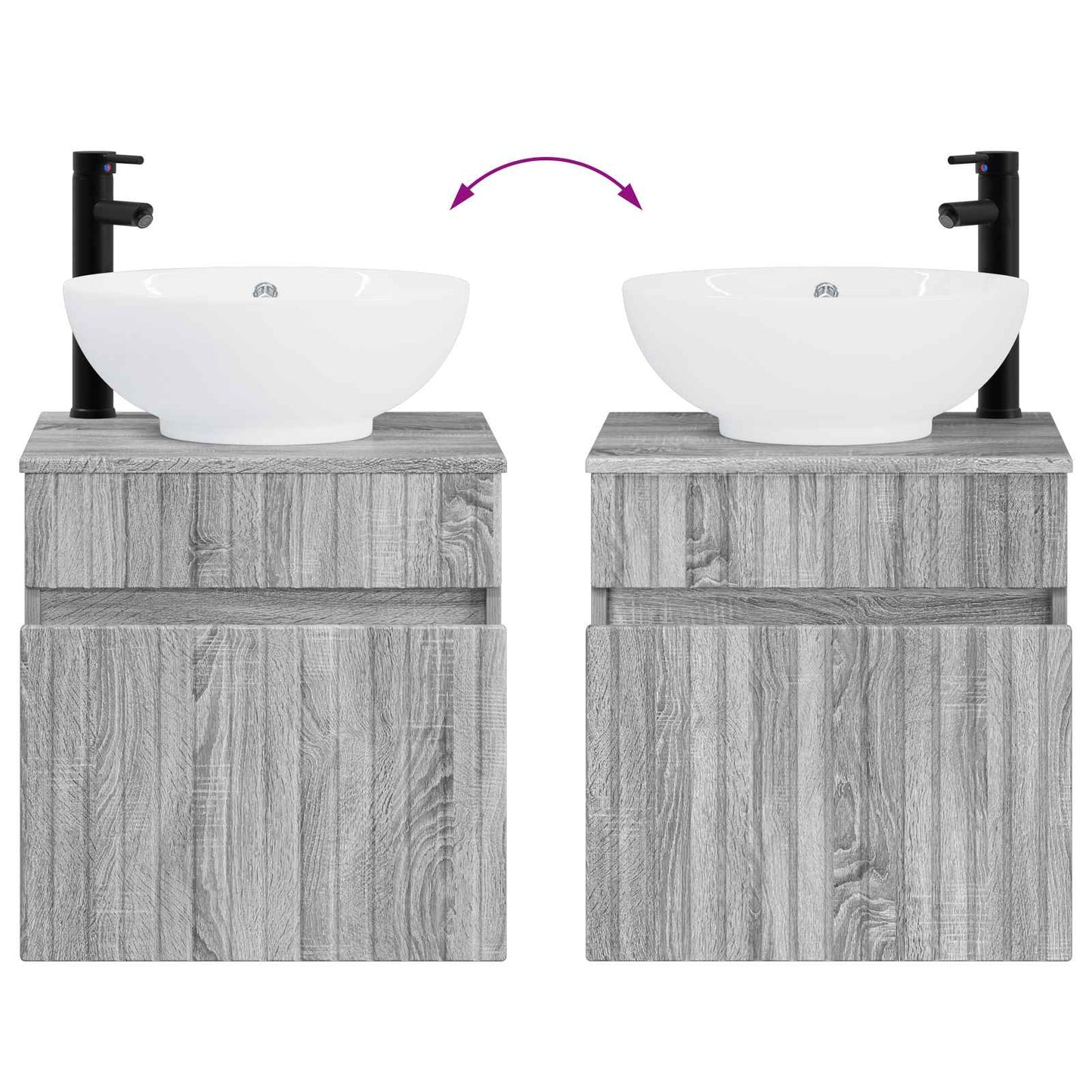 Bathroom Cabinet Set 3 pcs Grey Sonoma 49 x 44.5 x 66.5 cm