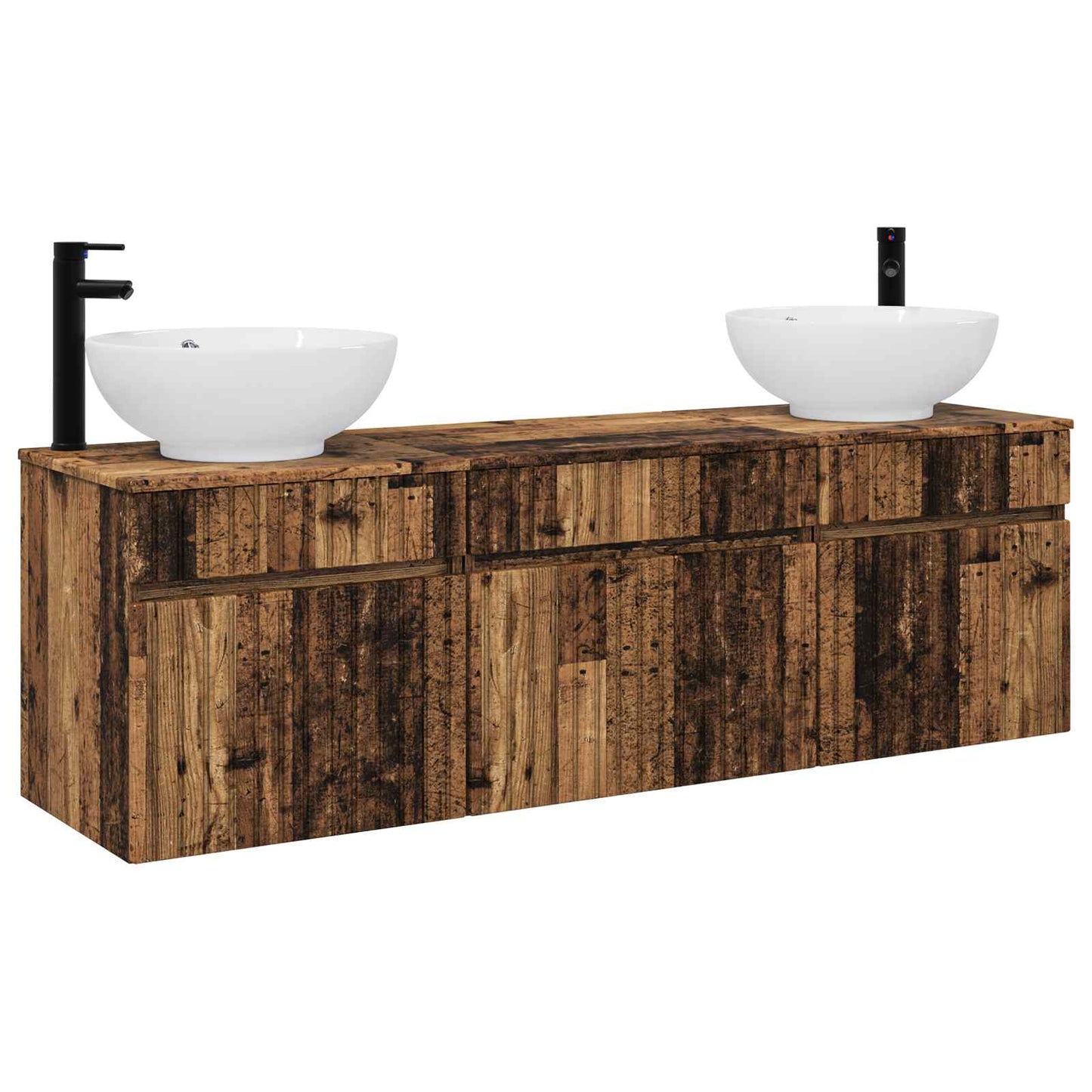 Bathroom Cabinet Set 3 pcs Old Wood 49 x 44.5 x 66.5 cm