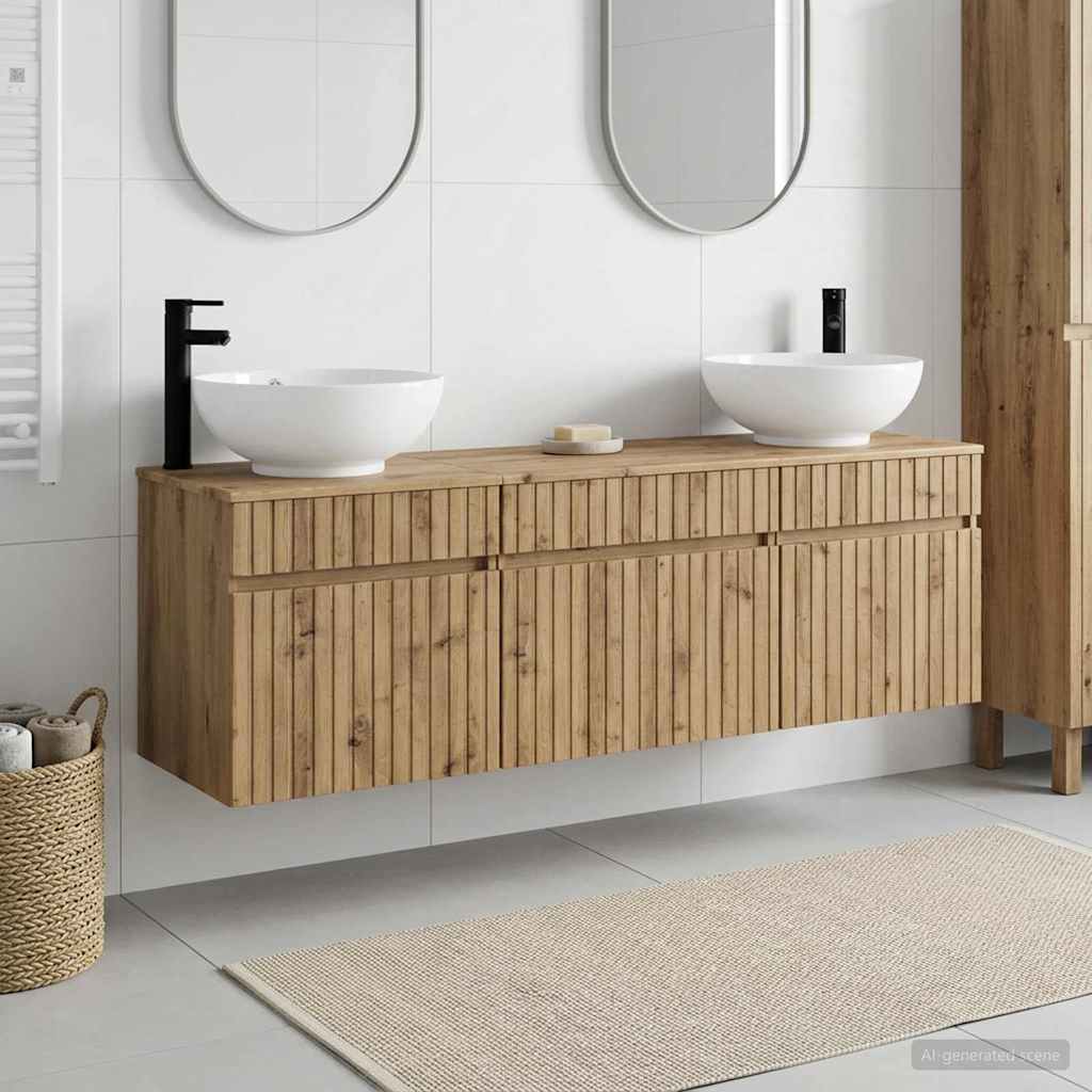 Bathroom Cabinet Set 3 pcs Artisan Oak 49 x 44.5 x 66.5 cm