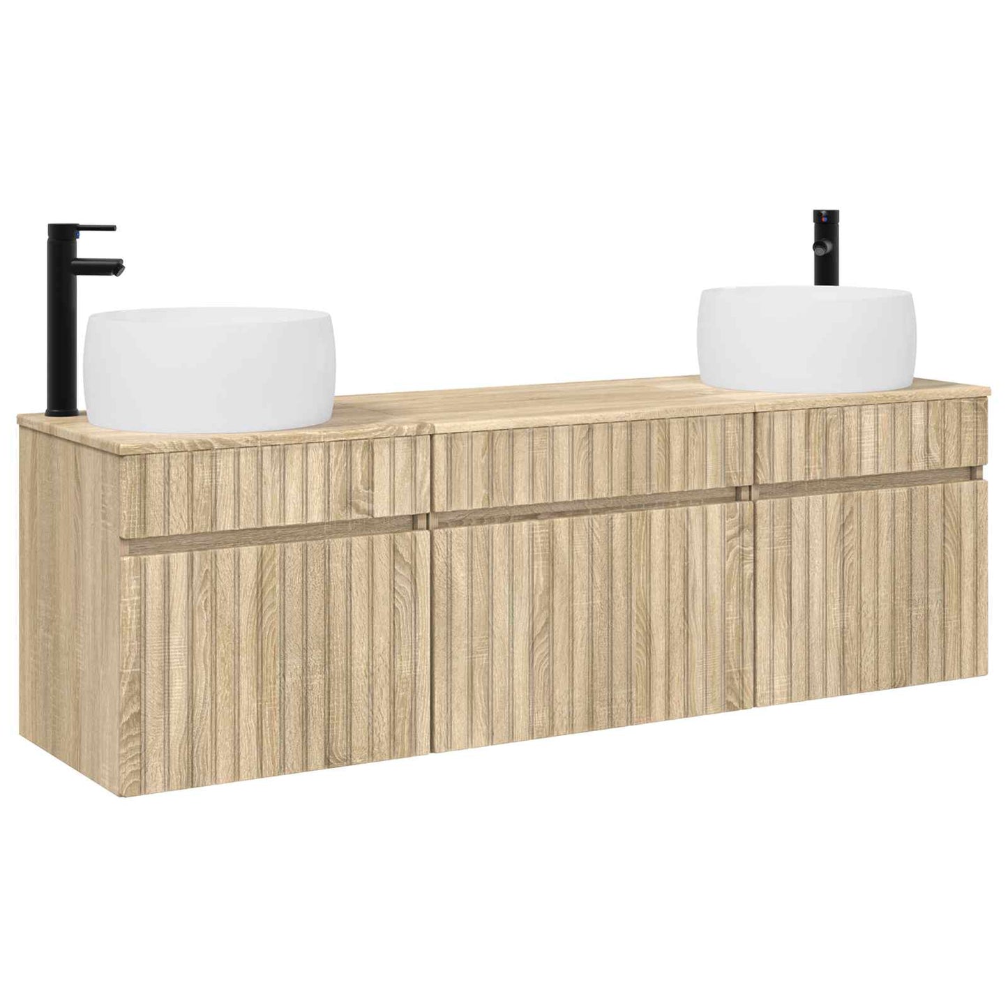 Bathroom Cabinet Set 3 pcs Sonoma Oak 49 x 44.5 x 66 cm