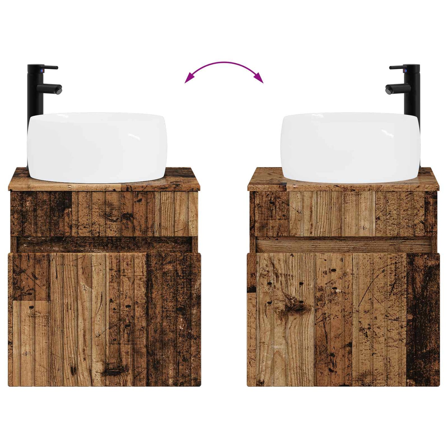 Bathroom Cabinet Set 3 pcs Old Wood 49 x 44.5 x 66 cm