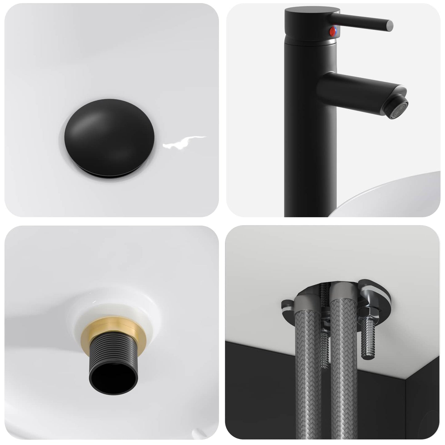 Bathroom Cabinet Set 3 pcs Black 49 x 44.5 x 65.5 cm