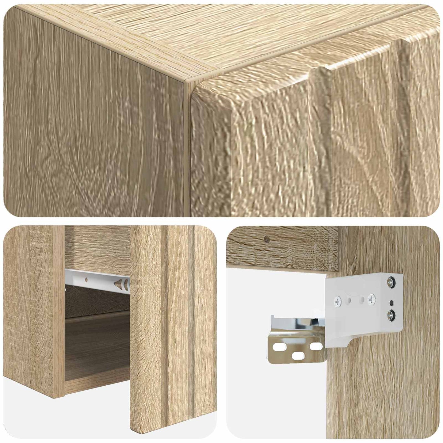 Bathroom Cabinet Set 3 pcs Sonoma Oak 49 x 44.5 x 65.5 cm