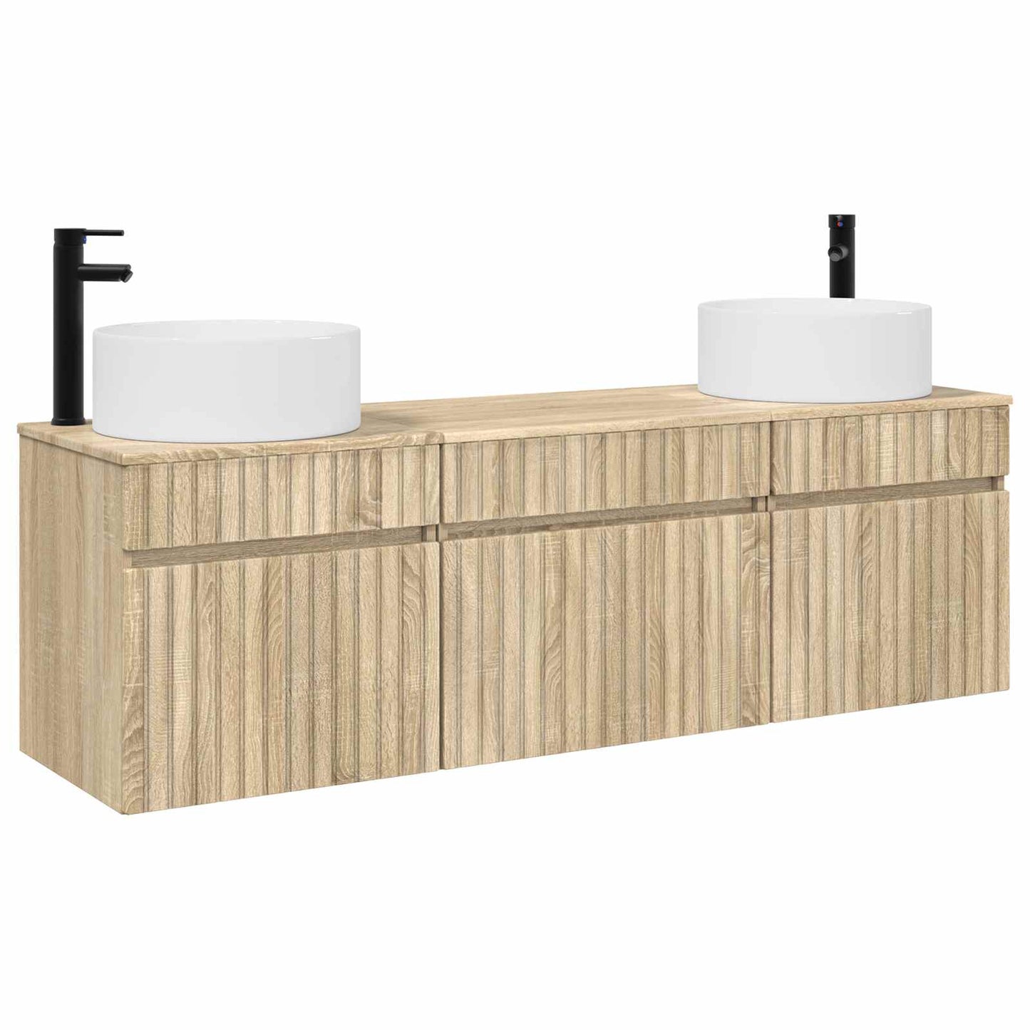 Bathroom Cabinet Set 3 pcs Sonoma Oak 49 x 44.5 x 65.5 cm