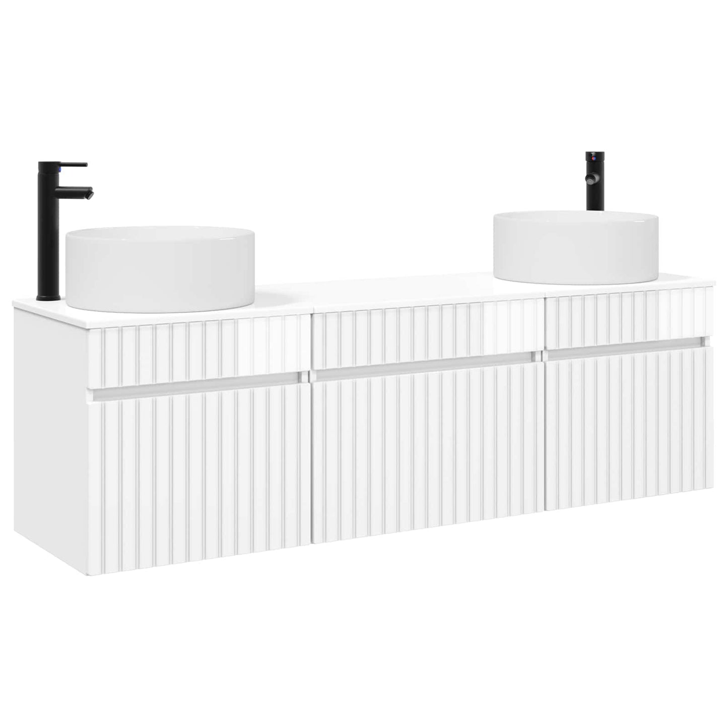 Bathroom Cabinet Set 3 pcs High Gloss White 49 x 44.5 x 65.5 cm