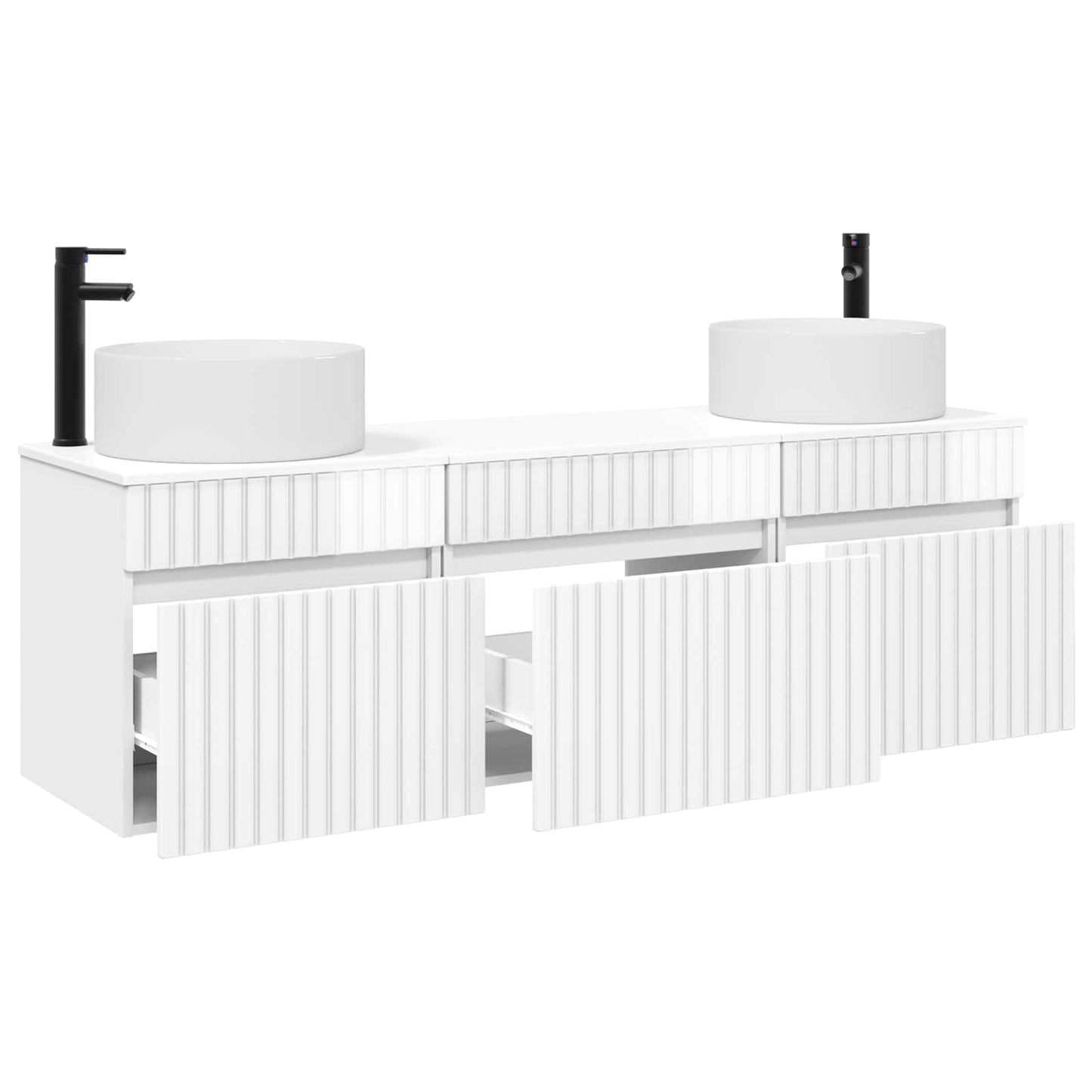 Bathroom Cabinet Set 3 pcs High Gloss White 49 x 44.5 x 65.5 cm