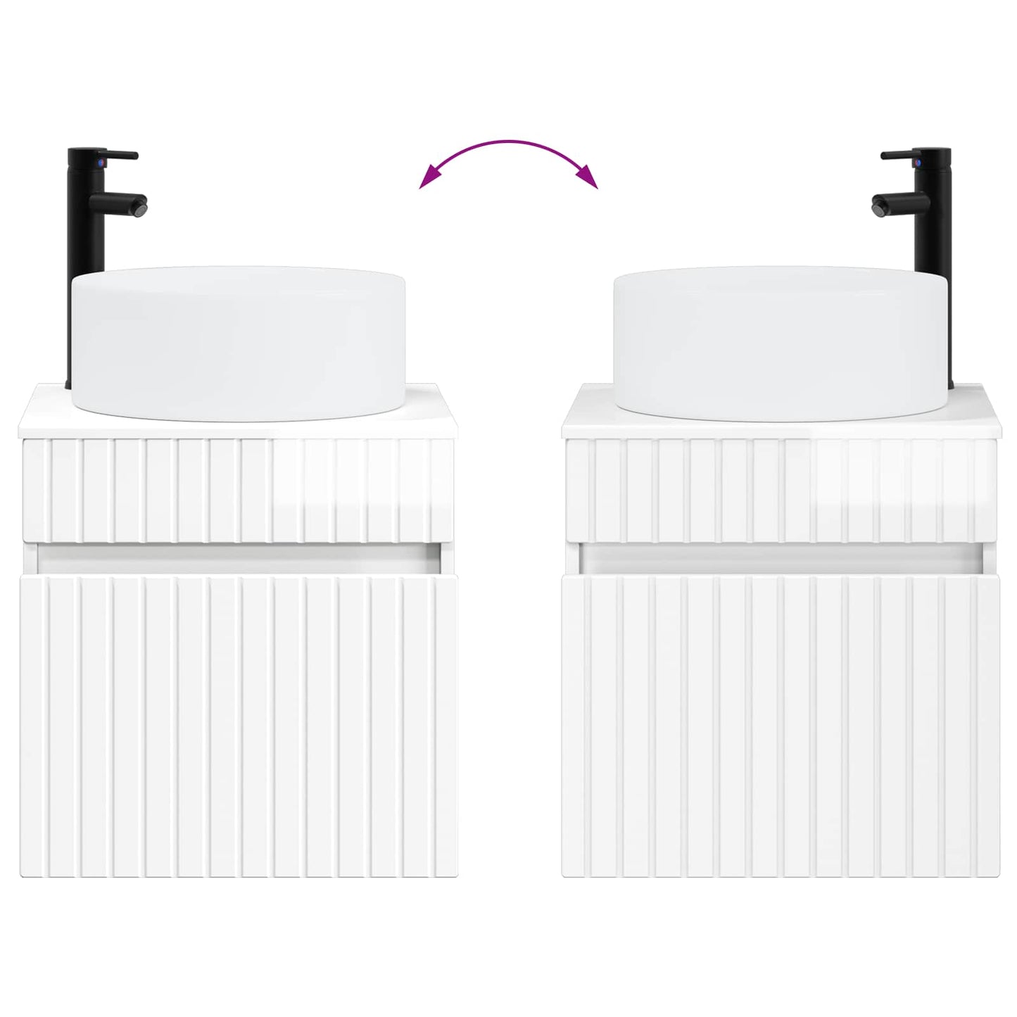 Bathroom Cabinet Set 3 pcs High Gloss White 49 x 44.5 x 65.5 cm
