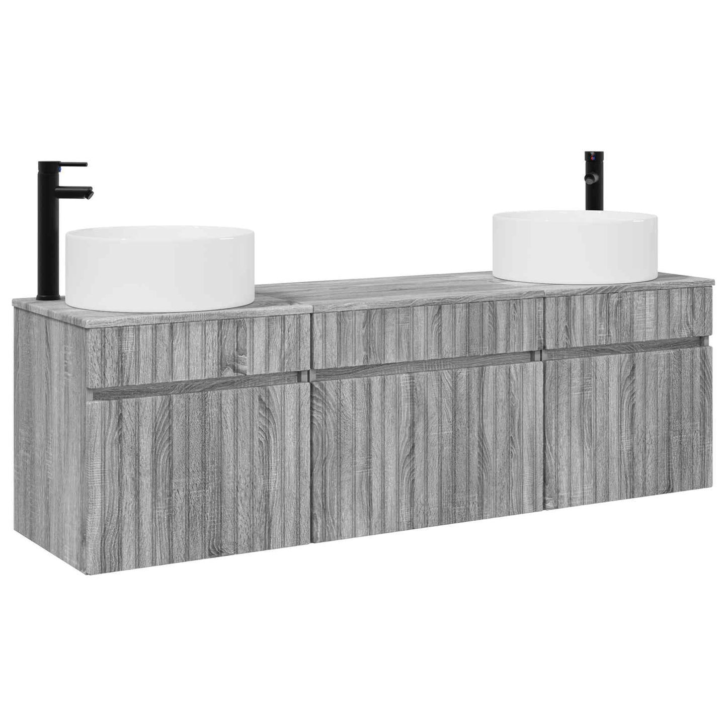 Bathroom Cabinet Set 3 pcs Grey Sonoma 49 x 44.5 x 65.5 cm
