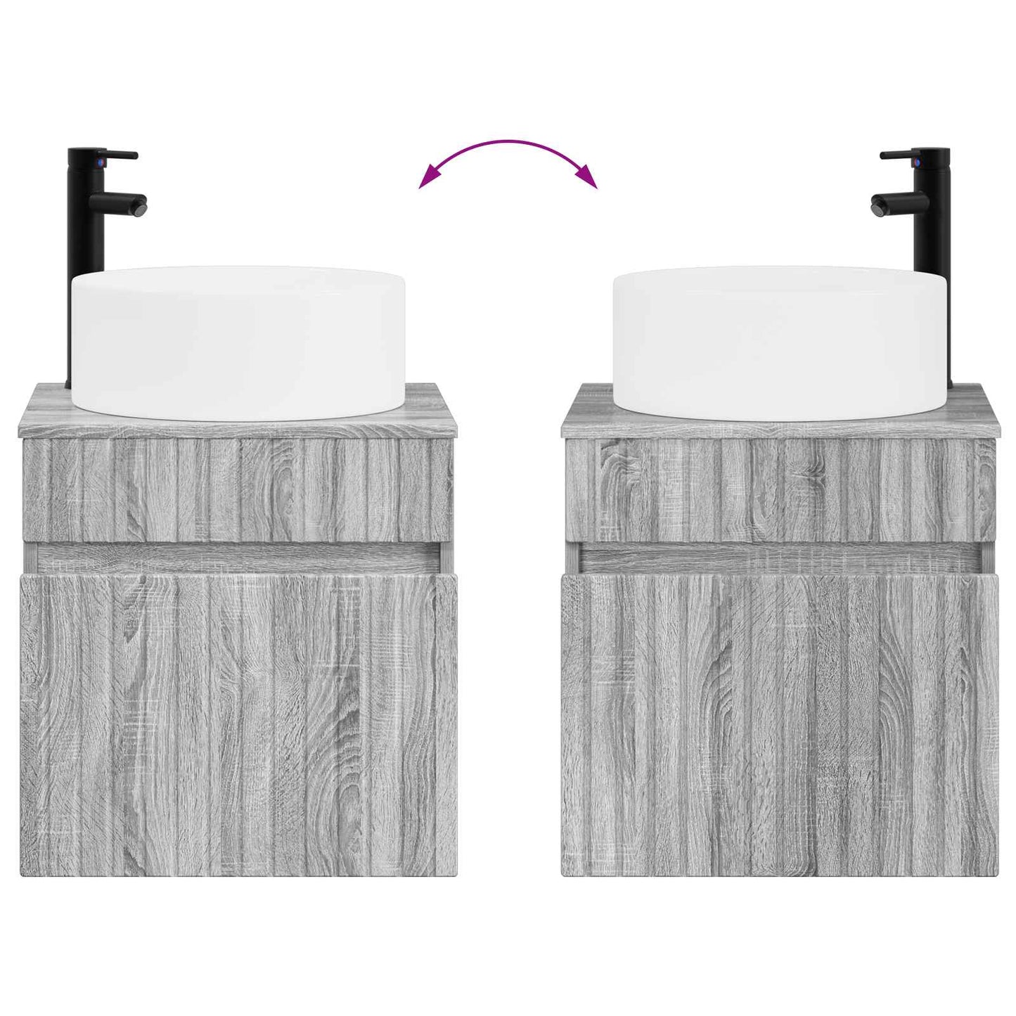 Bathroom Cabinet Set 3 pcs Grey Sonoma 49 x 44.5 x 65.5 cm