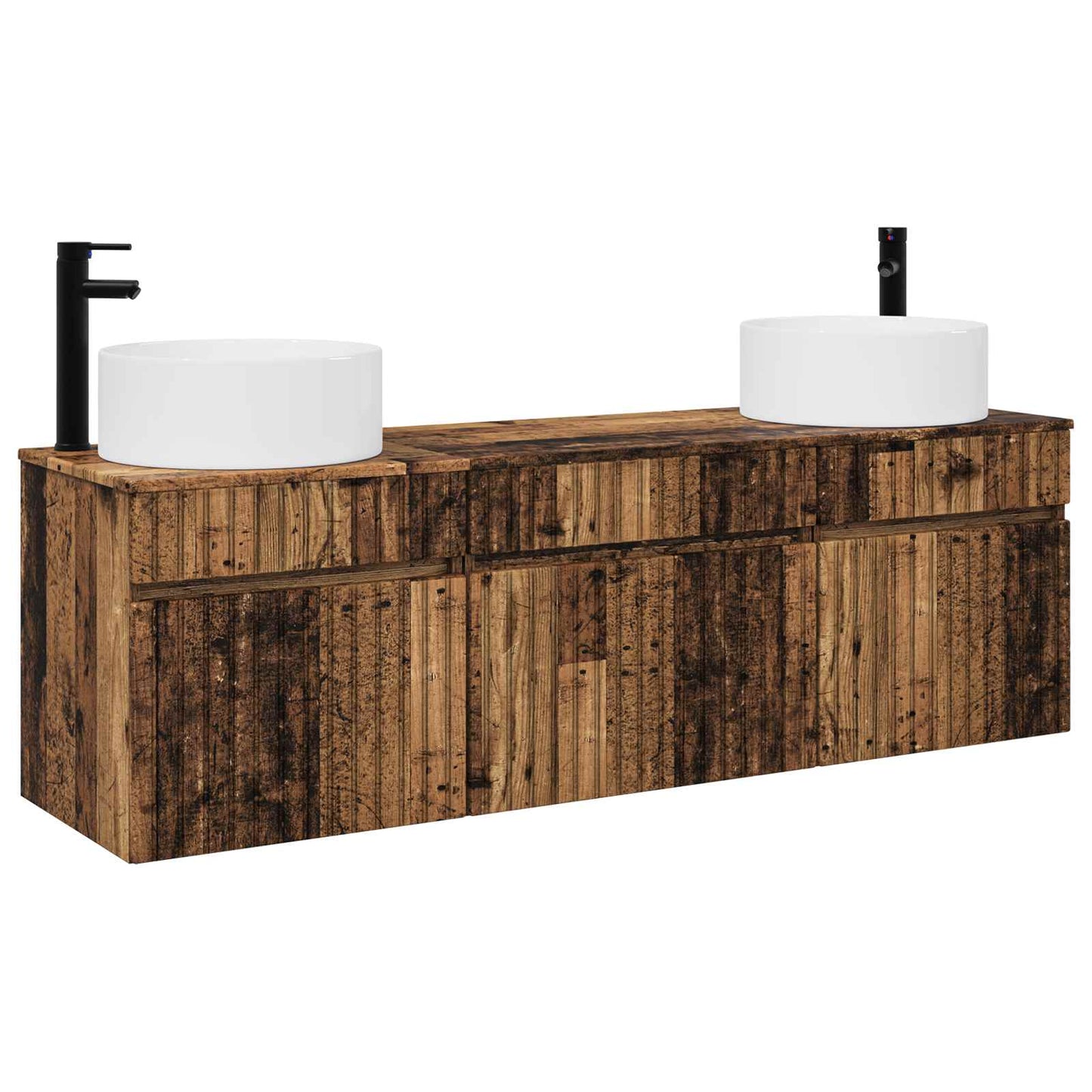 Bathroom Cabinet Set 3 pcs Old Wood 49 x 44.5 x 65.5 cm