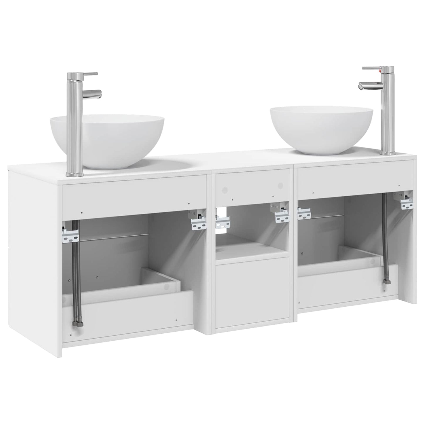 Bathroom Cabinet Set 3 pcs White 49.5 x 35 x 63 cm