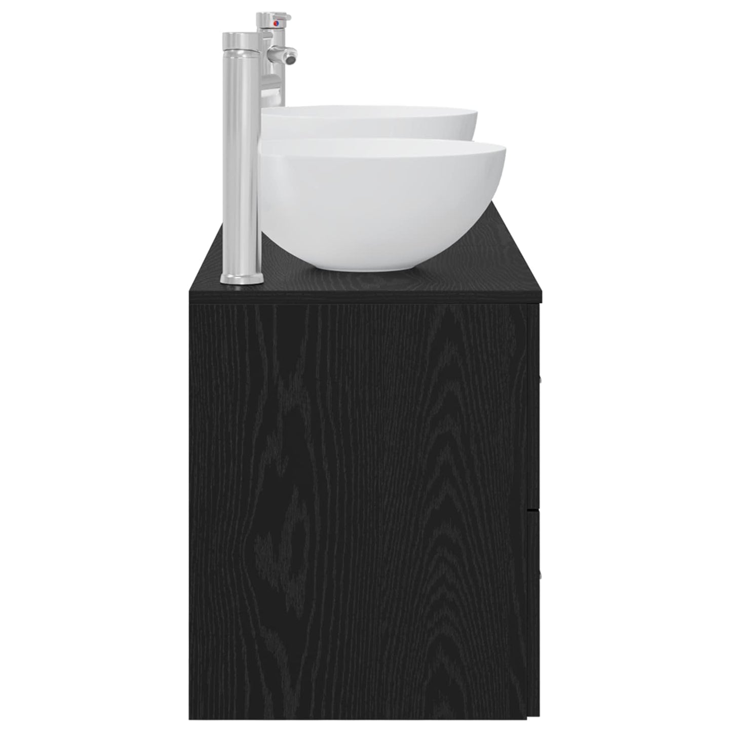 Bathroom Cabinet Set 3 pcs Black Oak 49.5 x 35 x 63 cm