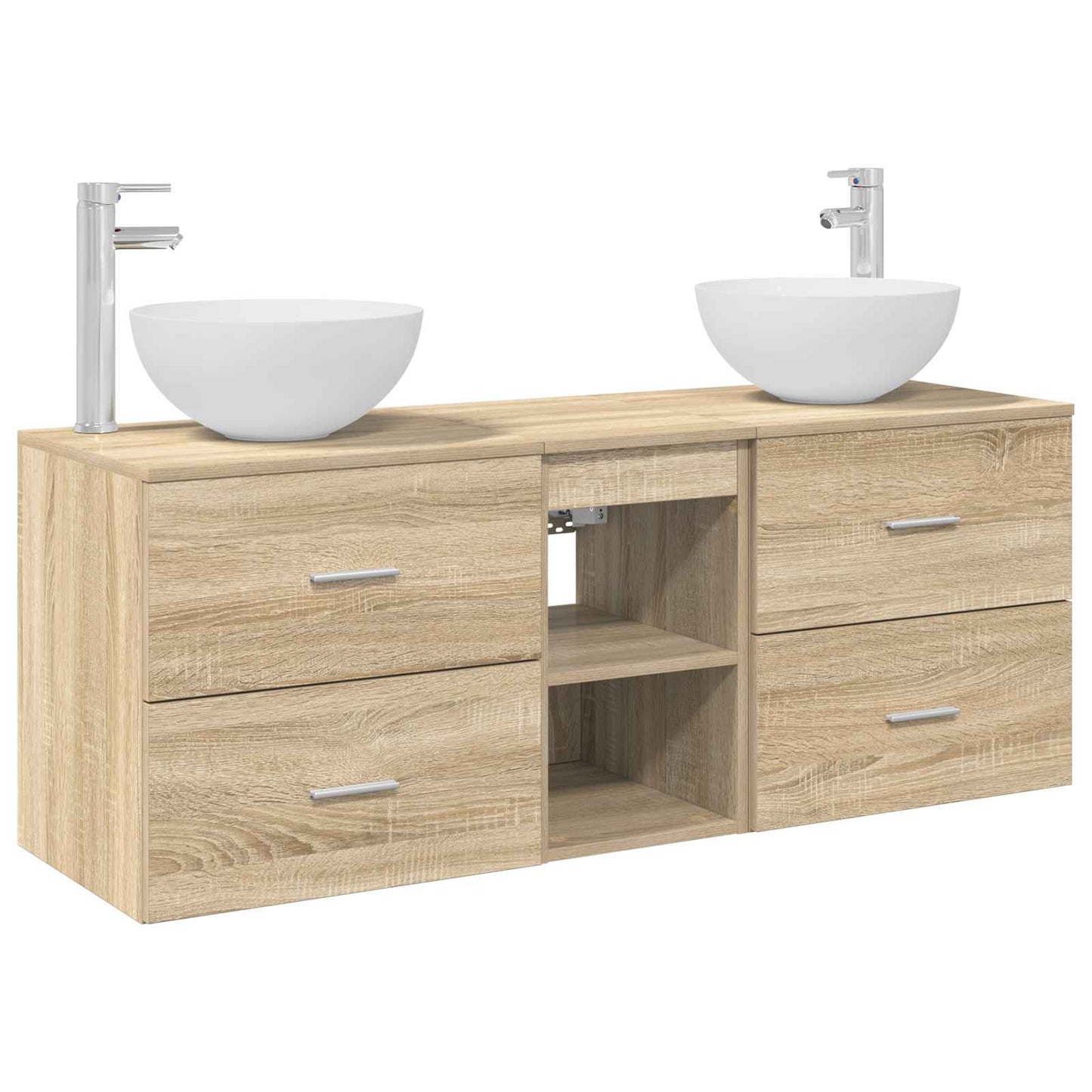 Bathroom Cabinet Set 3 pcs Sonoma Oak 49.5 x 35 x 63 cm