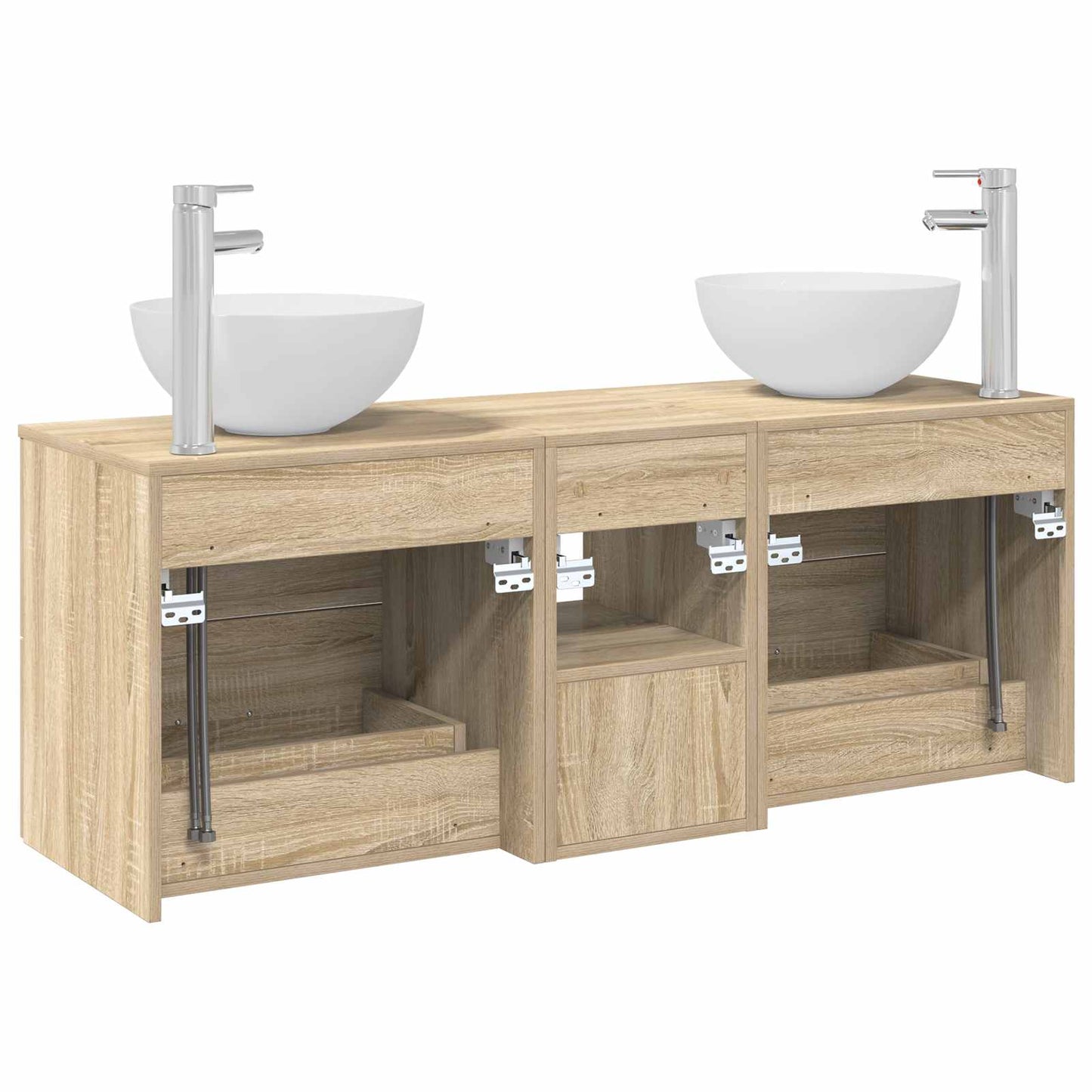 Bathroom Cabinet Set 3 pcs Sonoma Oak 49.5 x 35 x 63 cm
