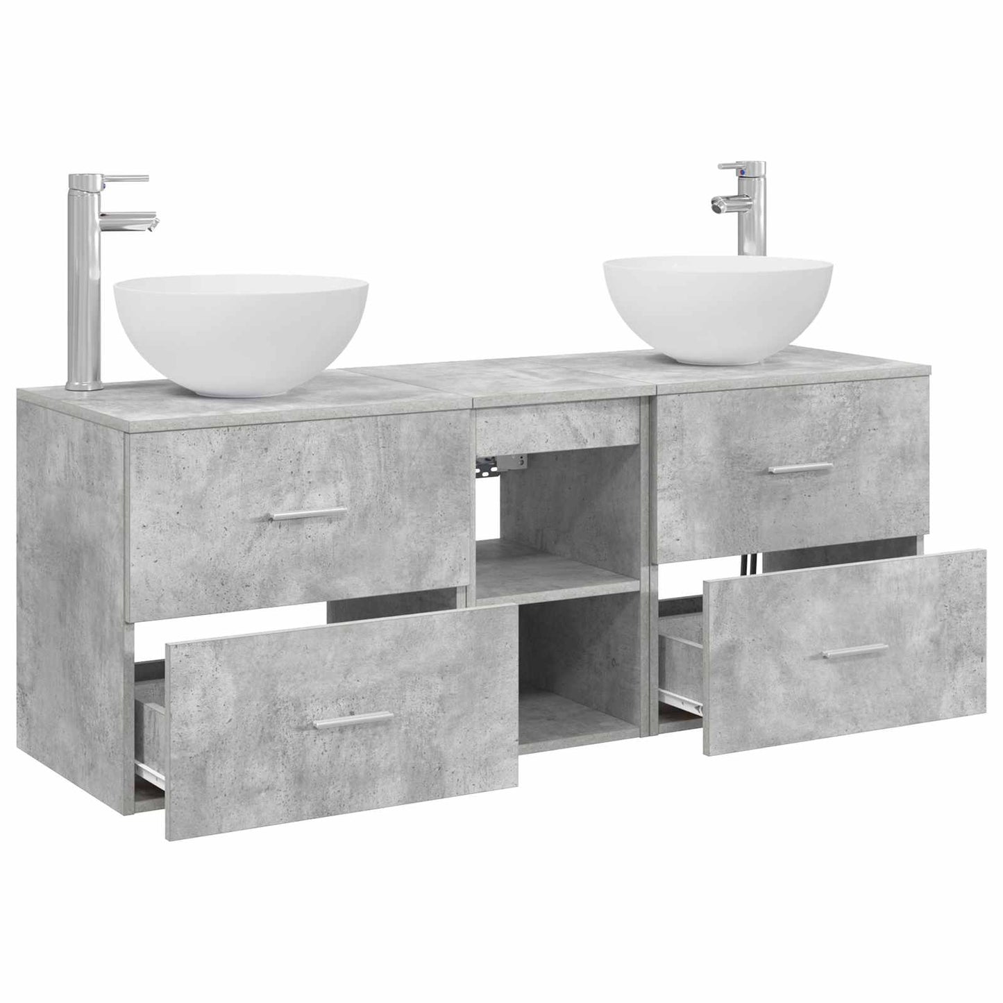 Bathroom Cabinet Set 3 pcs Concrete Grey 49.5 x 35 x 63 cm