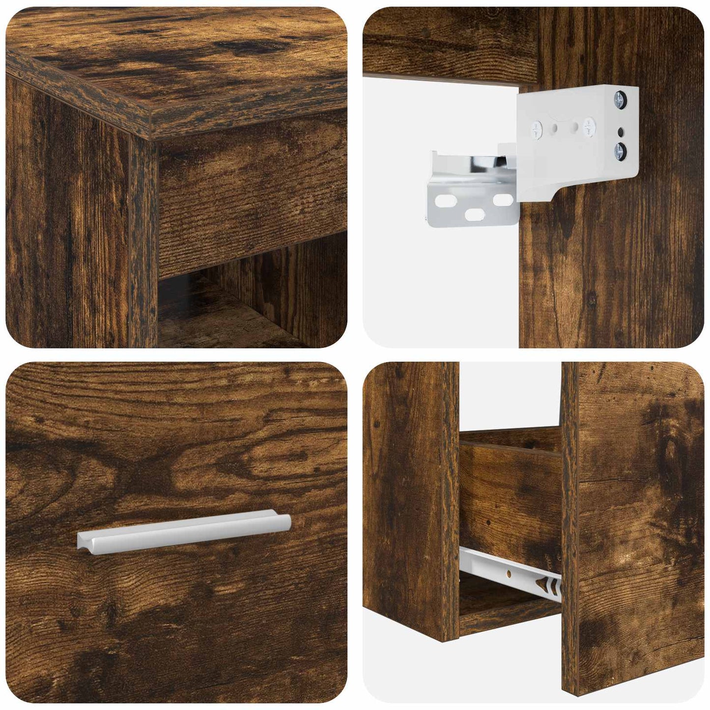 Bathroom Cabinet Set 3 pcs Smoked Oak 49.5 x 35 x 63 cm