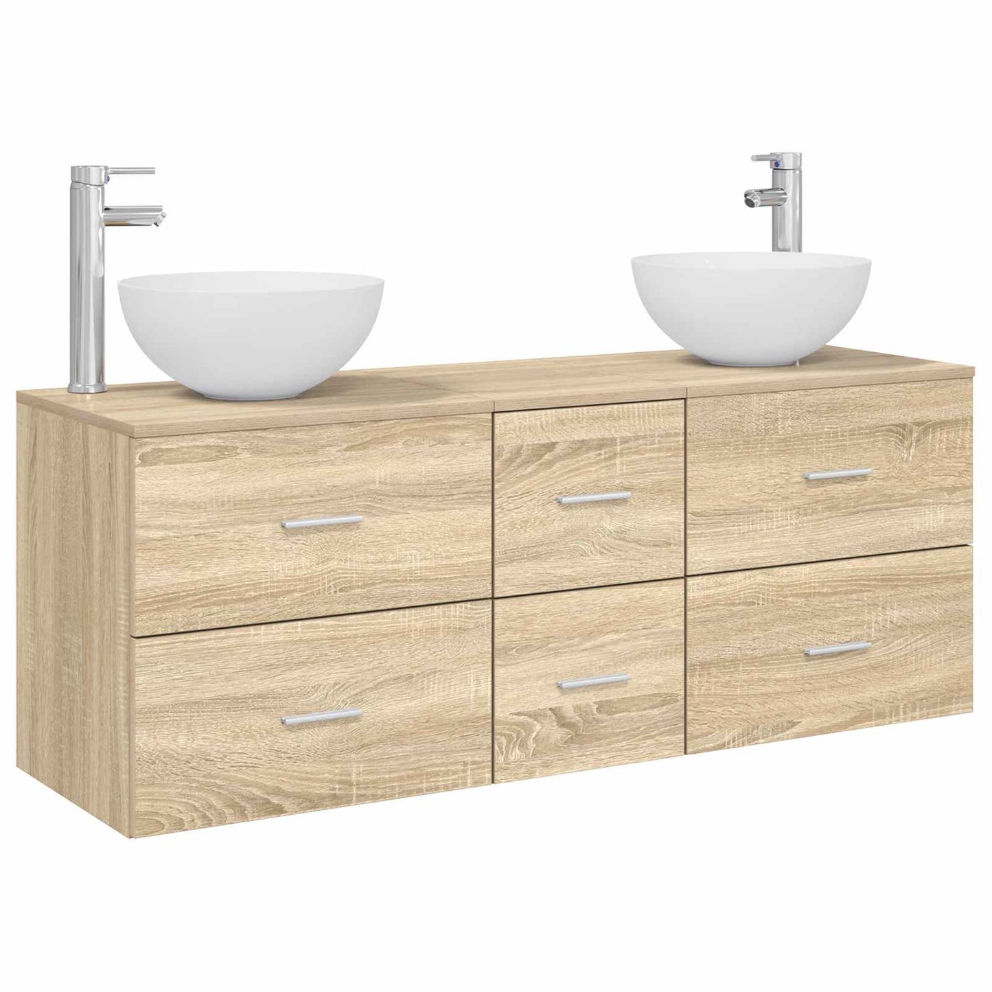 Bathroom Cabinet Set 3 pcs Sonoma Oak 49.5 x 35 x 63 cm